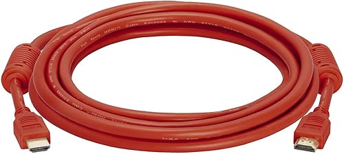 Miniatura 3 de Cmple - Cable HDMI de alta velocidad HDTV Ultra-HD (UHD) 3D, 4K 60Hz, cable HDMI de 18 Gbps 28 AWG retorno de audio de 10 pies, rojo