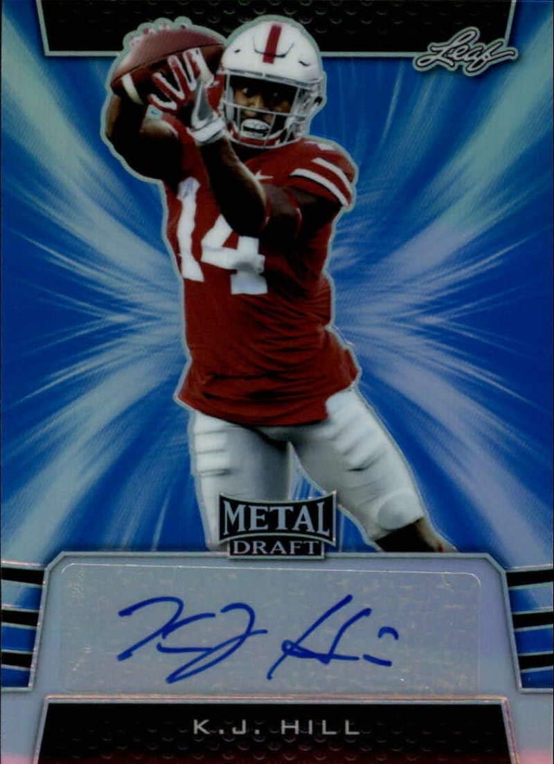 2020 Leaf Metal Draft Flashback Autograph Prismatic Rainbow Blue Football S35#BA-KJH K.J. Hill Auto Ohio State Buckeyes Official Player Licensed Rookie Card