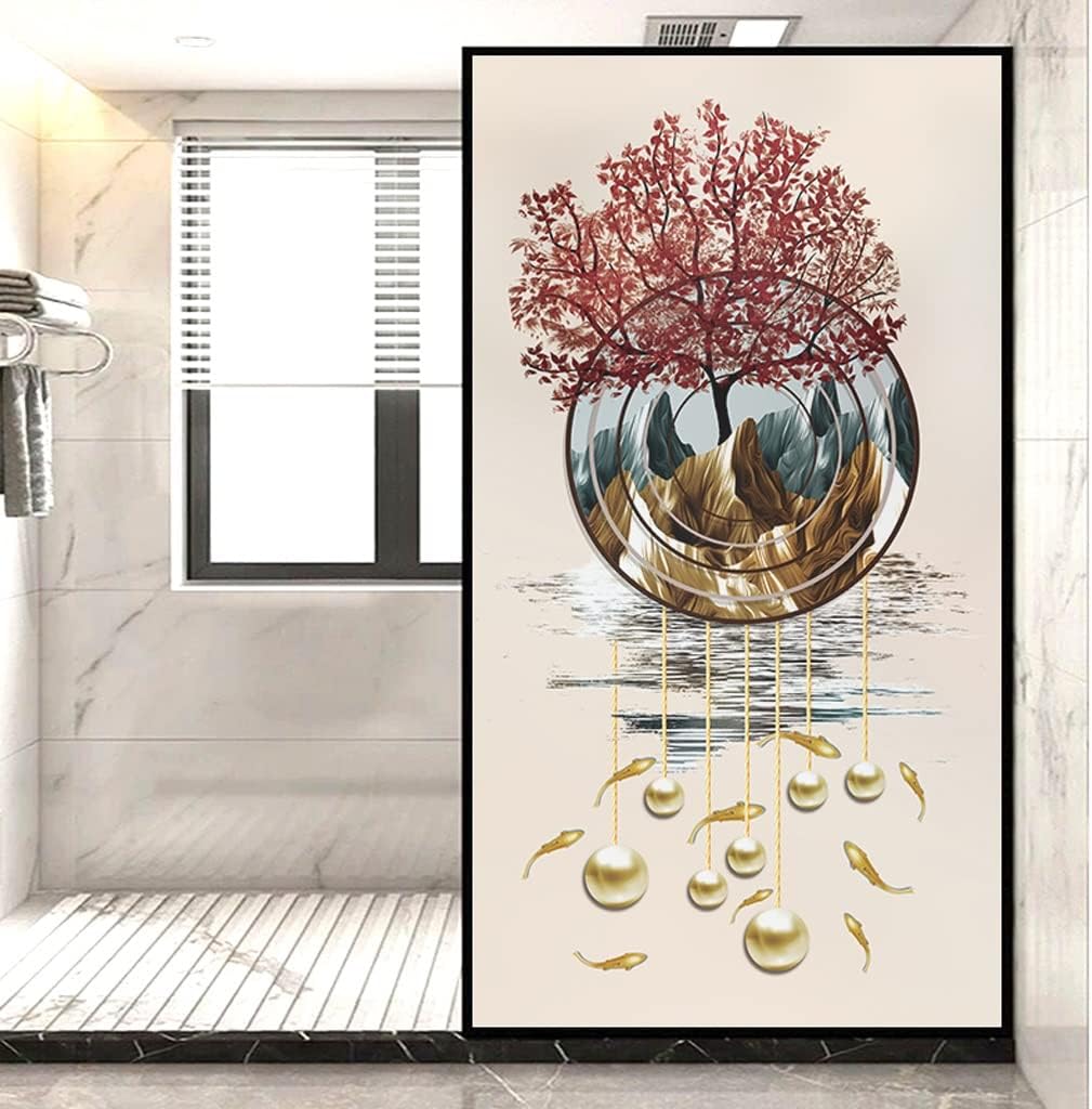 Window Privacy Film Window Film Bathroom Frosted Glass Sticker Anti-peeping Film Reflective Glass Film Suitable for Living Room Bedroom Balcony Window Sticker Blackout Window Film Window Films(C,80*12