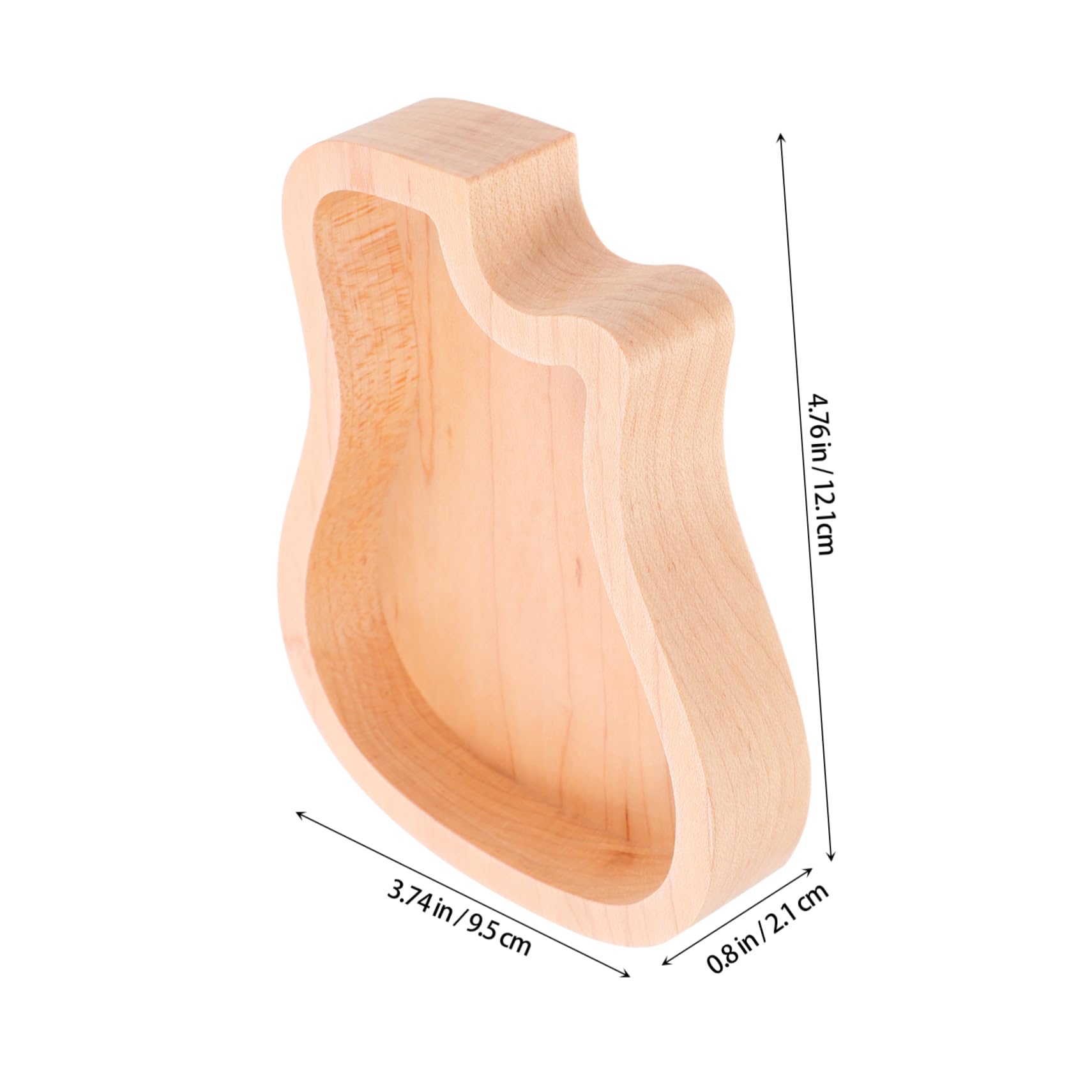 Kisangel 3 Piezas Estuche de Púas de Guitarra de Madera de Arce Forma de Guitarra Caja de Almacenamiento Púas de Jazz y Estándar Marrón