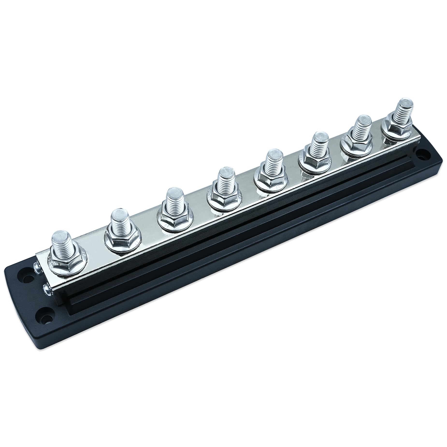 Photo 1 of 2107 Powerbar 600A Power Distribution Block, Compatible with Blue sea Systems, 8 x 3/8? Terminal Studs, 600A 300V AC / 48V DC, Tin-Plated Copper Bus Bar, Heavy Duty for Marine, Automotive, RV, Solar