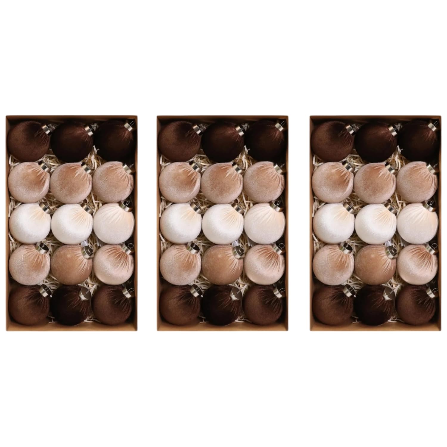 Boules en velours mat pour créer une ambiance chaleureuse de Noël