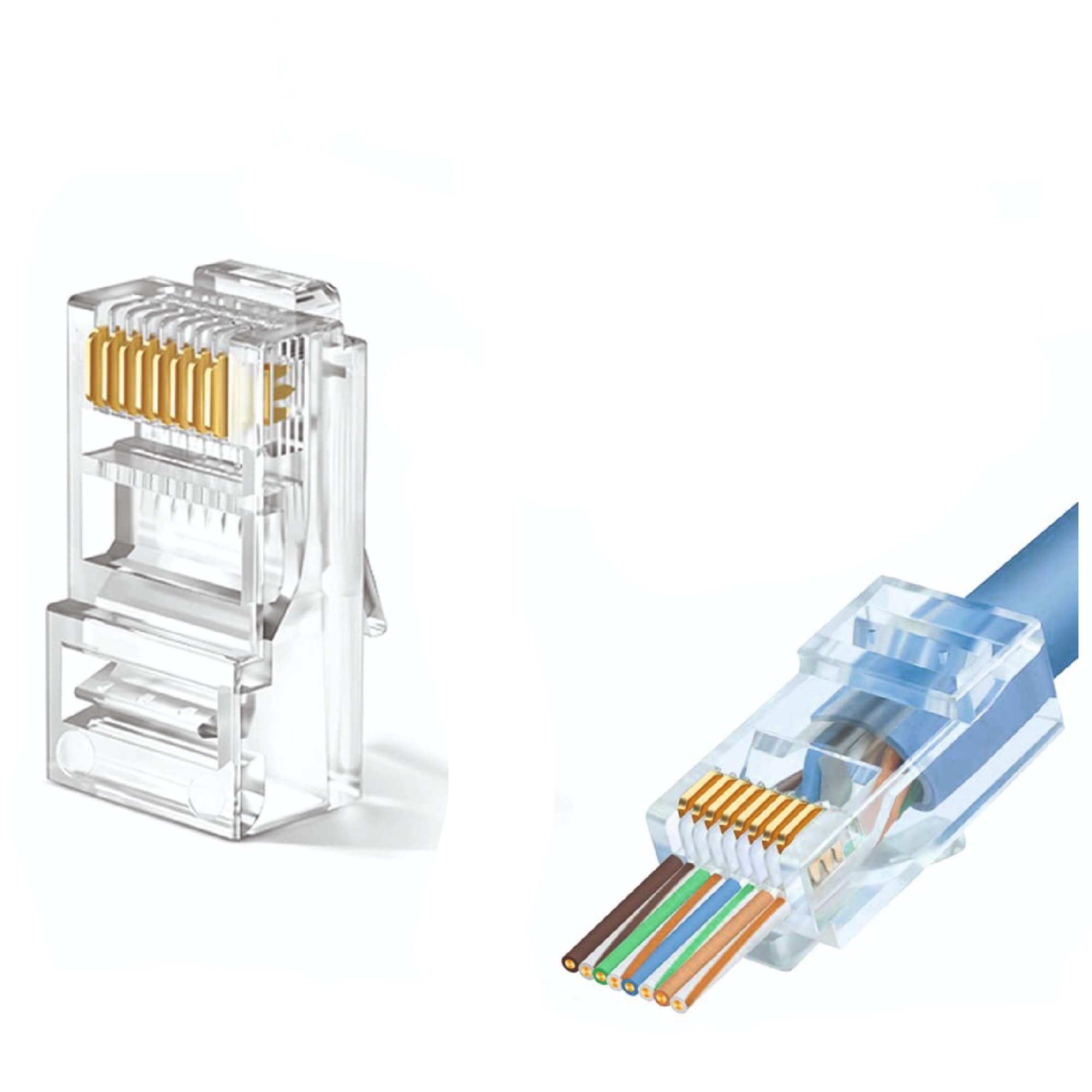 MIleFocus® Pass Through RJ45 Connector for Cat 6 | Pack of 100 (B0CVS9KWH6) Amazon Price History, Amazon Price Tracker