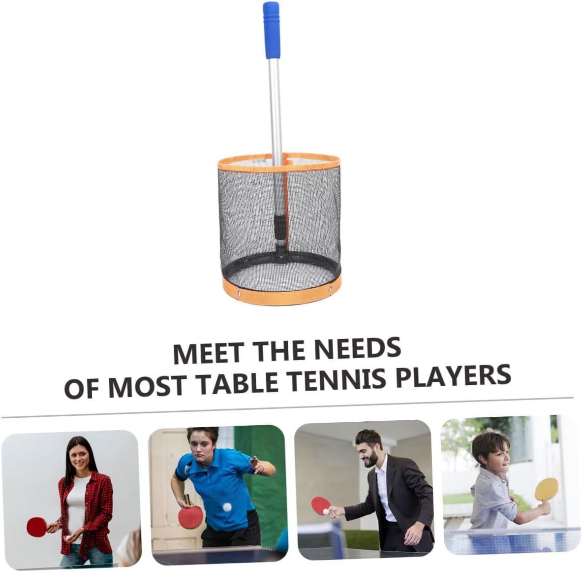 Totority Pingpong Ball Picker Table Tennis Balls Collector Storage Net Portable for Convenient Training