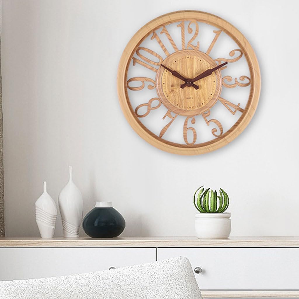Orologio da parete Orologio da parete cavo in stile europeo, orologio da parete rotondo for soggiorno, camera da letto, ufficio, semplice Reloj De Pared