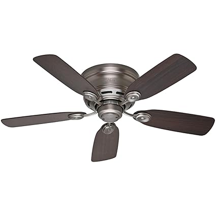 Antique Pewter/Dark Walnut, Low Profile III : Hunter 51060 Low Profile IV 42-Inch Ceiling Fan, Antique Pewter
