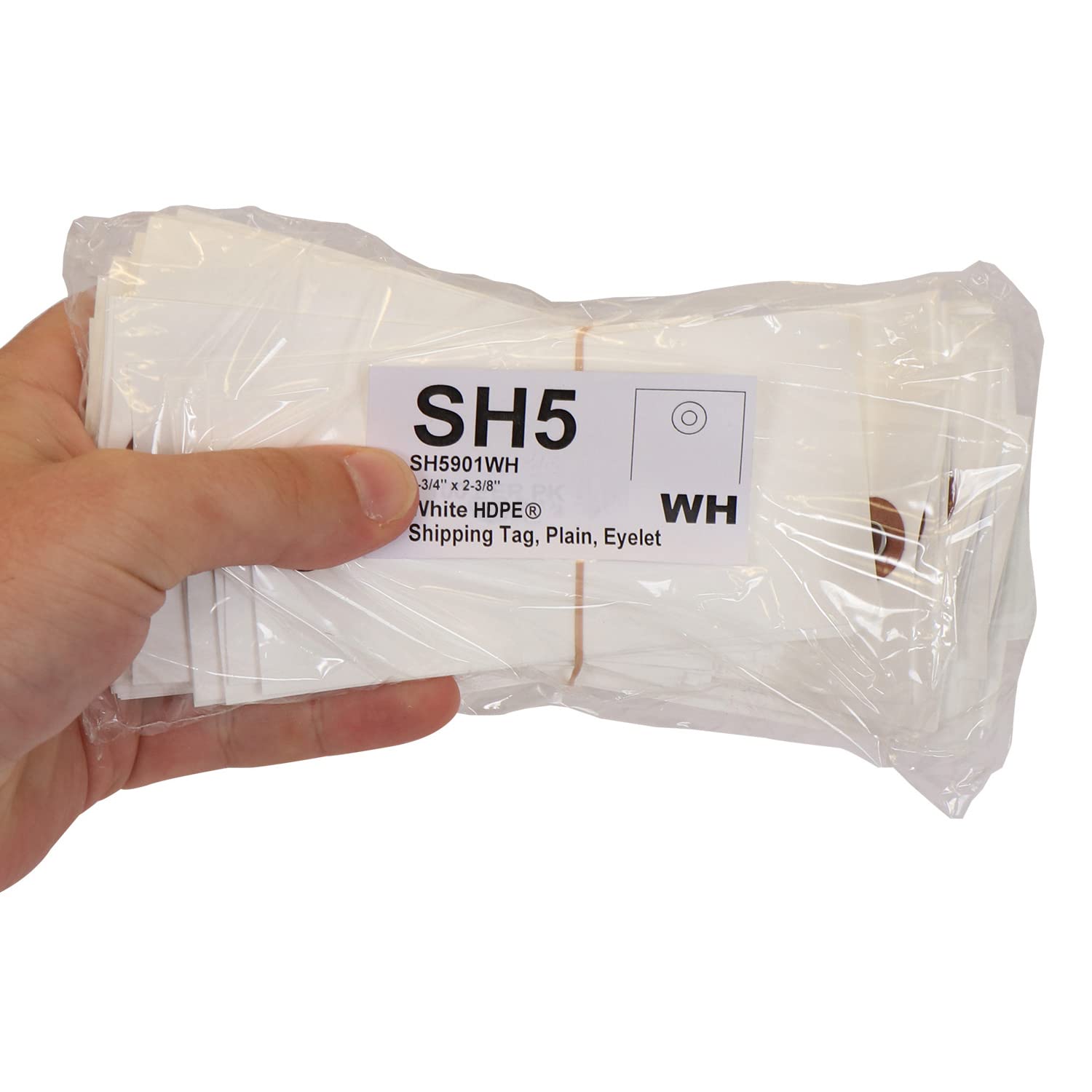 SmartSign 12,1 x 6 cm weiße Versandanhänger mit Metallöse (Größe 5), 7,5 mm HDPE-Kunststoff, beschreibbar, 1000 Stück (ohne Drähte)