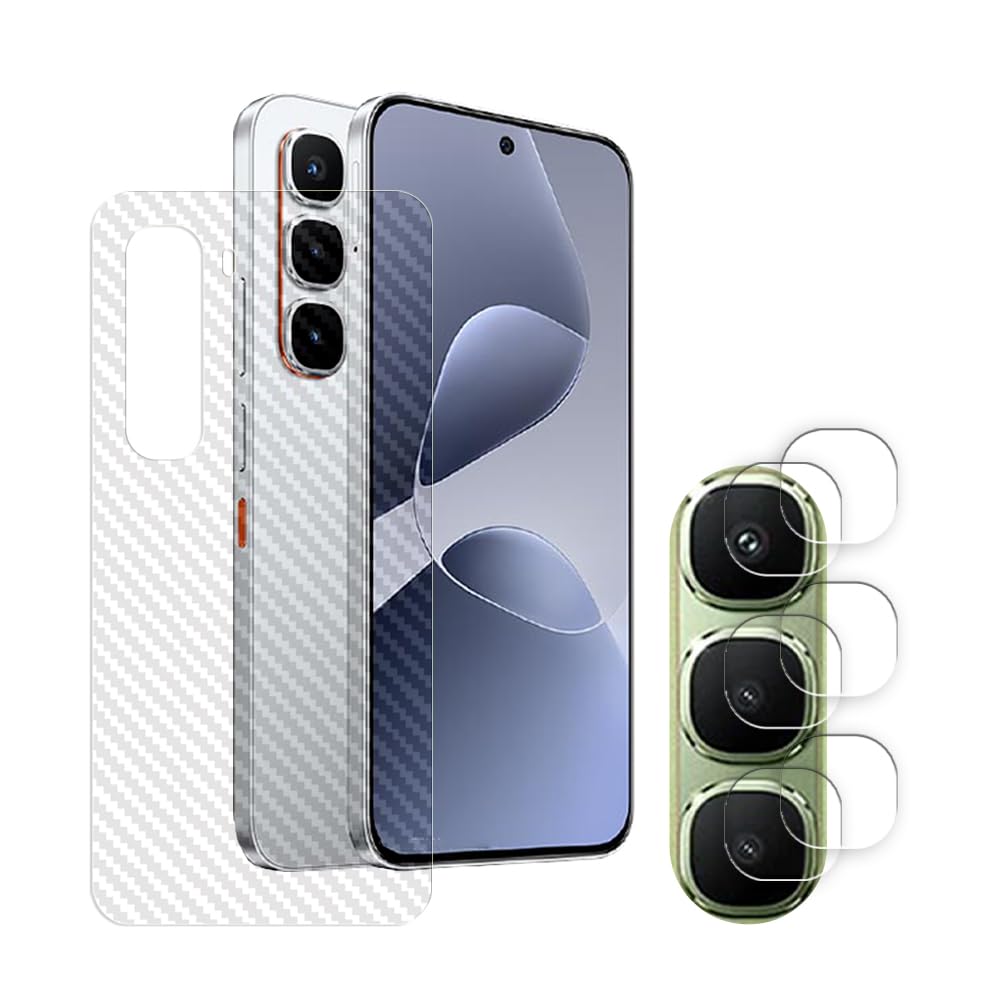 Screen Protector compatible with Infinix Hot 60 Pro 4G (1 BACK CARBON FIBER SKIN + 2 CAMERA LENS PROTECTOR) Mobile.