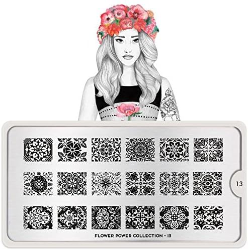 MoYou-London Flower Power Collection stamping plate, nail art stencils (Flower Power 13)
