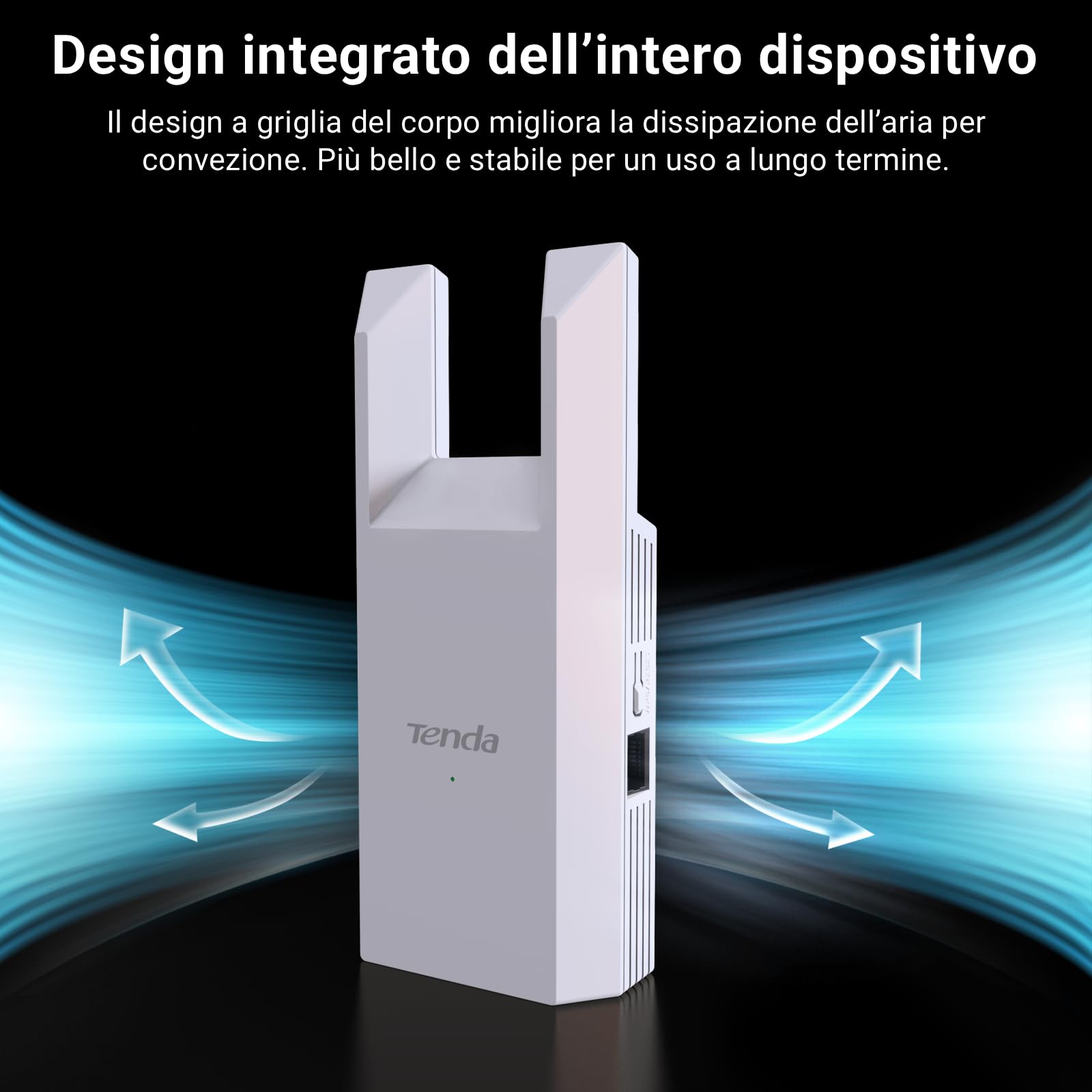 Tenda Ripetitore WiFi Extender e Access Point, Velocità Single Band 300Mbps, Porta Ethernet, Copertura fino a 120 m², Compatibile con i principali modem router Wi-Fi, Bianco(A9)