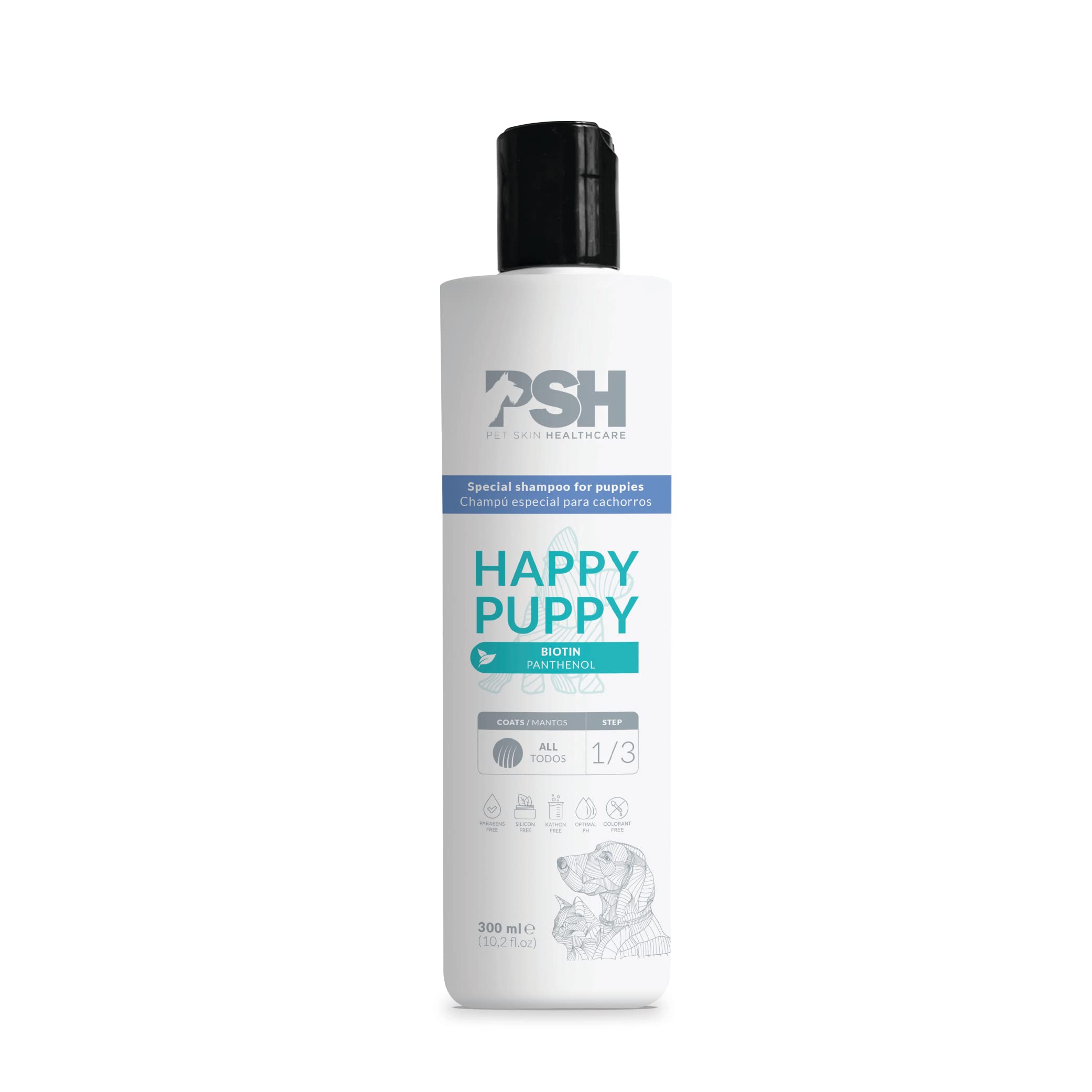 PSH PET SKIN HEALTHCARE Happy Puppy Shampoo - Champú para Cachorros - 300 ml, Blanco