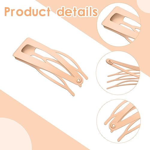 Miniatura 9 de Chinco 24 pinzas para el cabello de doble agarre de metal a presión para mujer, pasadores para hacer el cabello, suministros de salón (marrón, 2.8