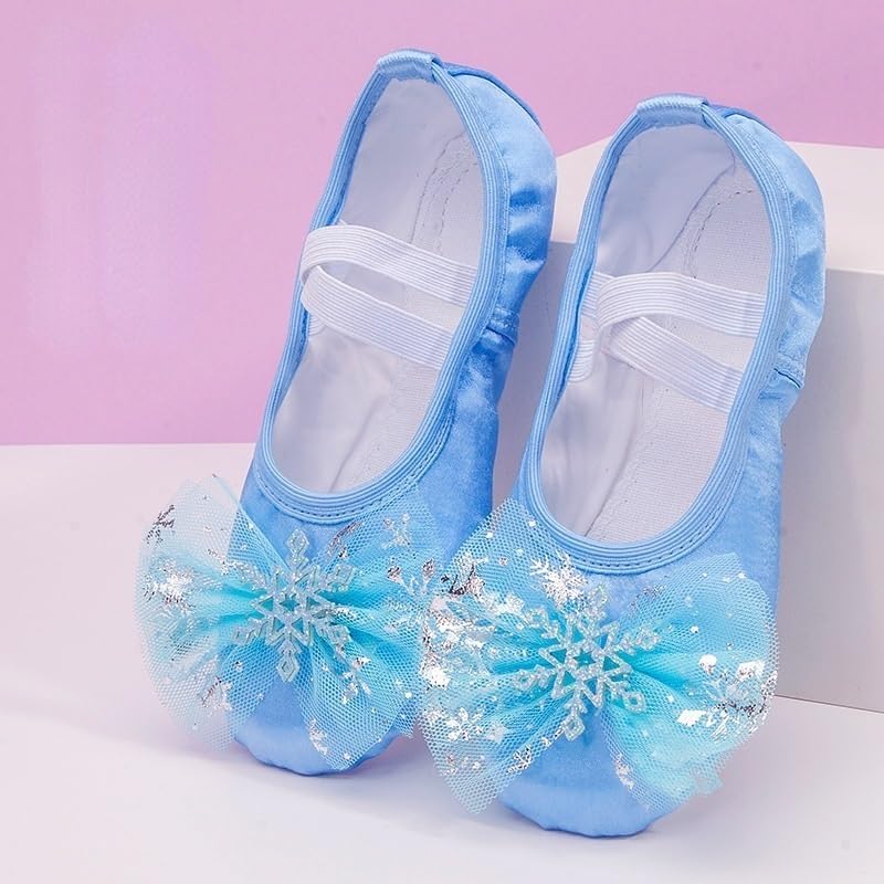 Ballettschuhe für Kleinkinder, schöne Prinzessin, Tanz, weiche Sohle, Ballettschuh, Kinder, Mädchen, Katzenklaue, chinesische Ballerina-Übungen, eisblau, 23 EU