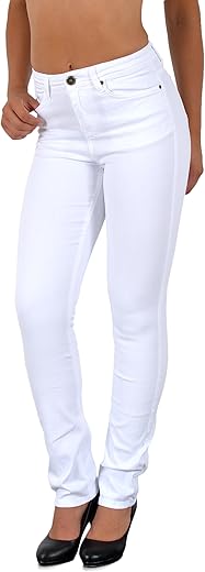 ESRA Damen Jeans Hose Jeanshose Damen Hochbund Straight-Fit gerader Schnitt High Waist Hose Jeans Damen Hose Straight Jeans Damen Stretch bis Übergröße Hose Plus Size G1300