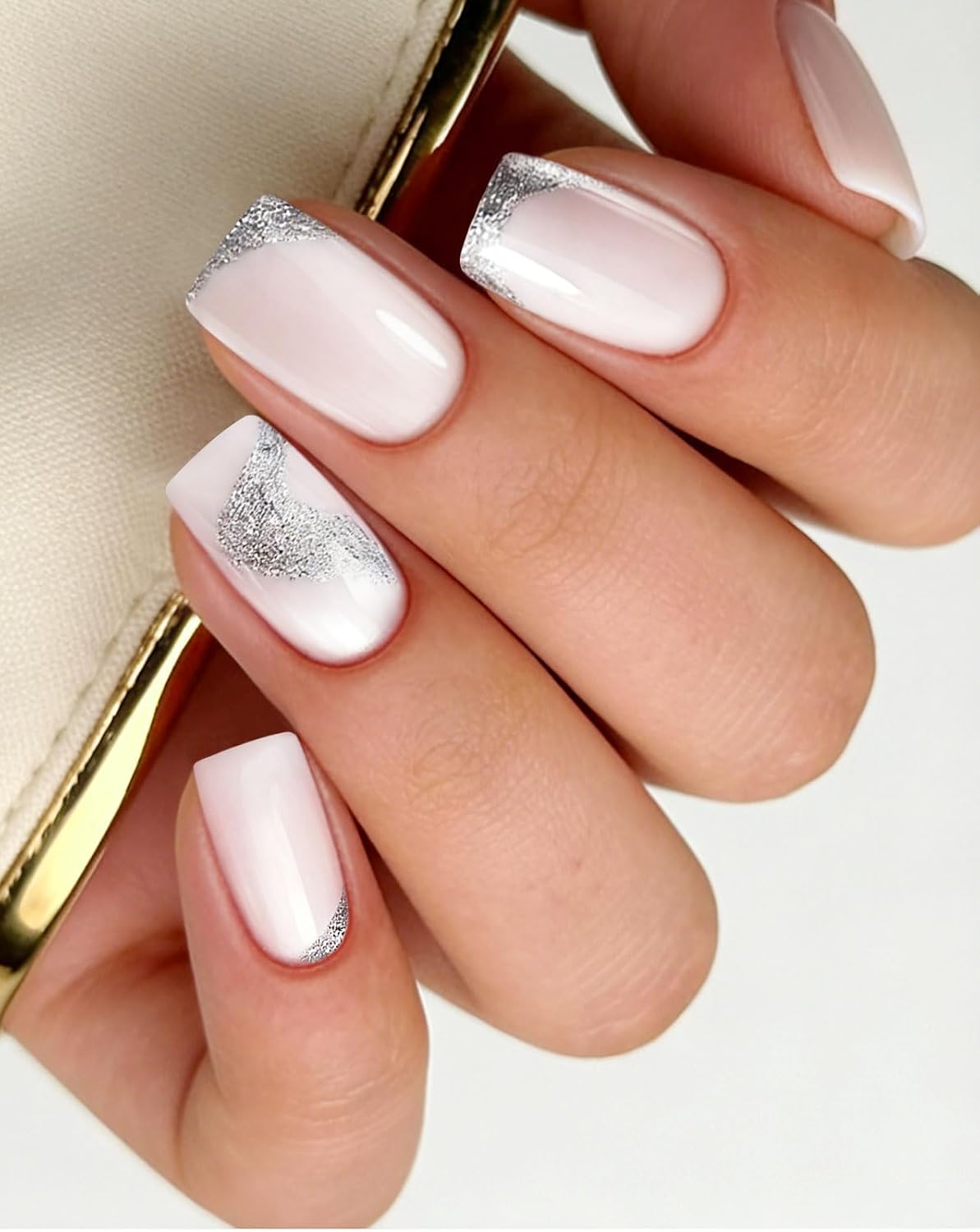 JMEOWIO Semi Cured Gel Strips Nail Art Sticker Wrap French Tip