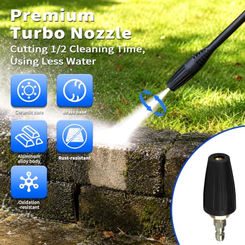 Image of 2026Upgraded Pressure Washer w /4 Quick Connect Nozzles, Inlet Hose & Filter&500ML Soap Tank, High Cleaning Machine for Cars /Fences /Driveways /Patios /Home Cleaning,Blue