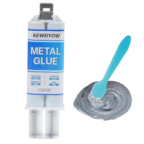 Pegamento de Reparación de Metal, Pegamento de Metal a Metal de 2 Partes, Pegamento de Soldadura de Alta Resistencia de 1.76oz, Líquido Relleno