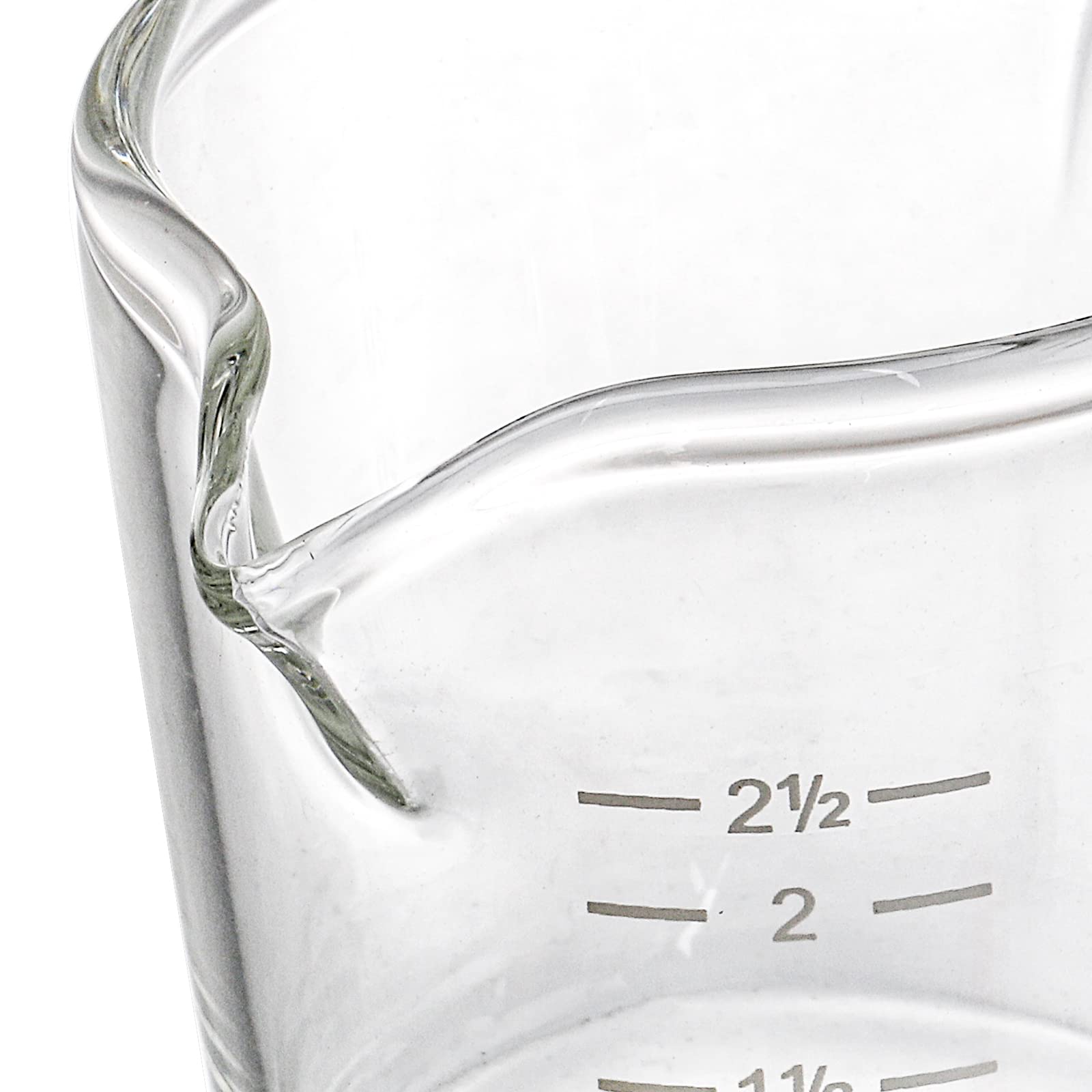 Hacaroa 4 Stück Doppelausgießer Messbecher Espresso Shot Glas mit Griff, 70 ml Mini Milch Triple Pitcher Barista Transparente graduierte Tassen für Kaffee, Wein, Bar, Party