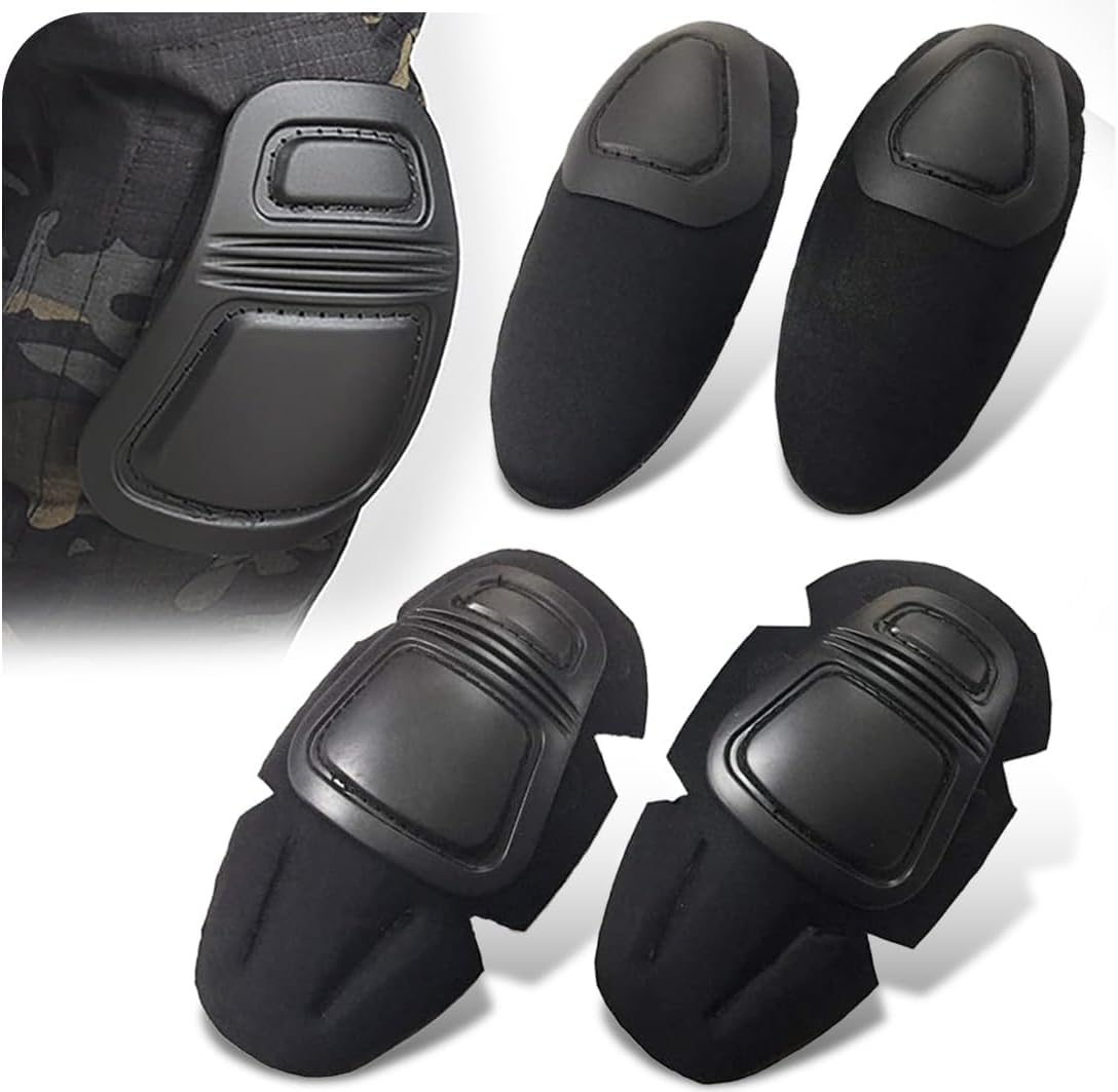 HANSTRONG GEAR Tactical Military Paintball Elbow Knee Pads Airsoft Combat Protective Set (Black)