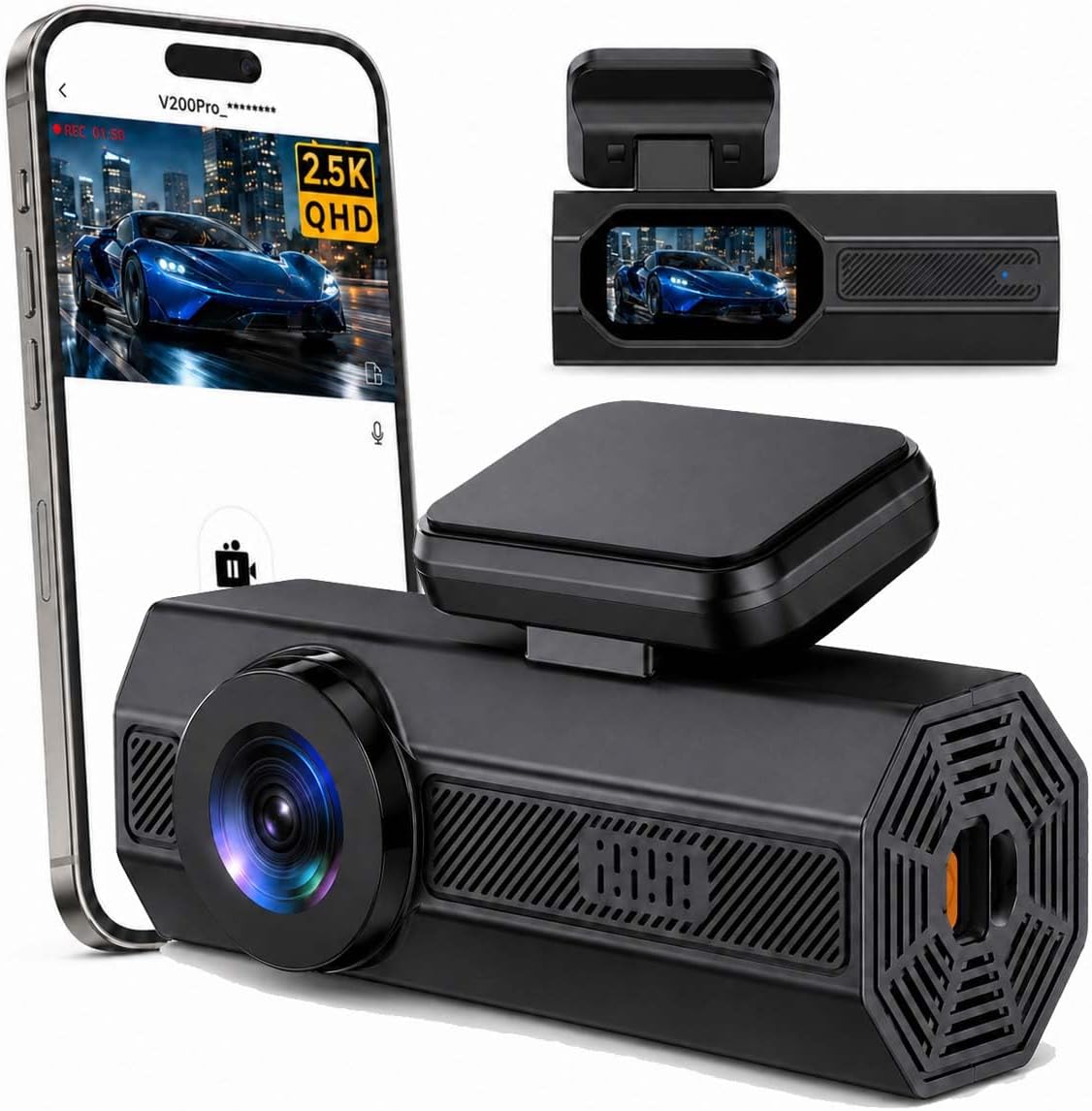 Dash Cam Veement 1440p con Pantalla 1.47" y WiFi