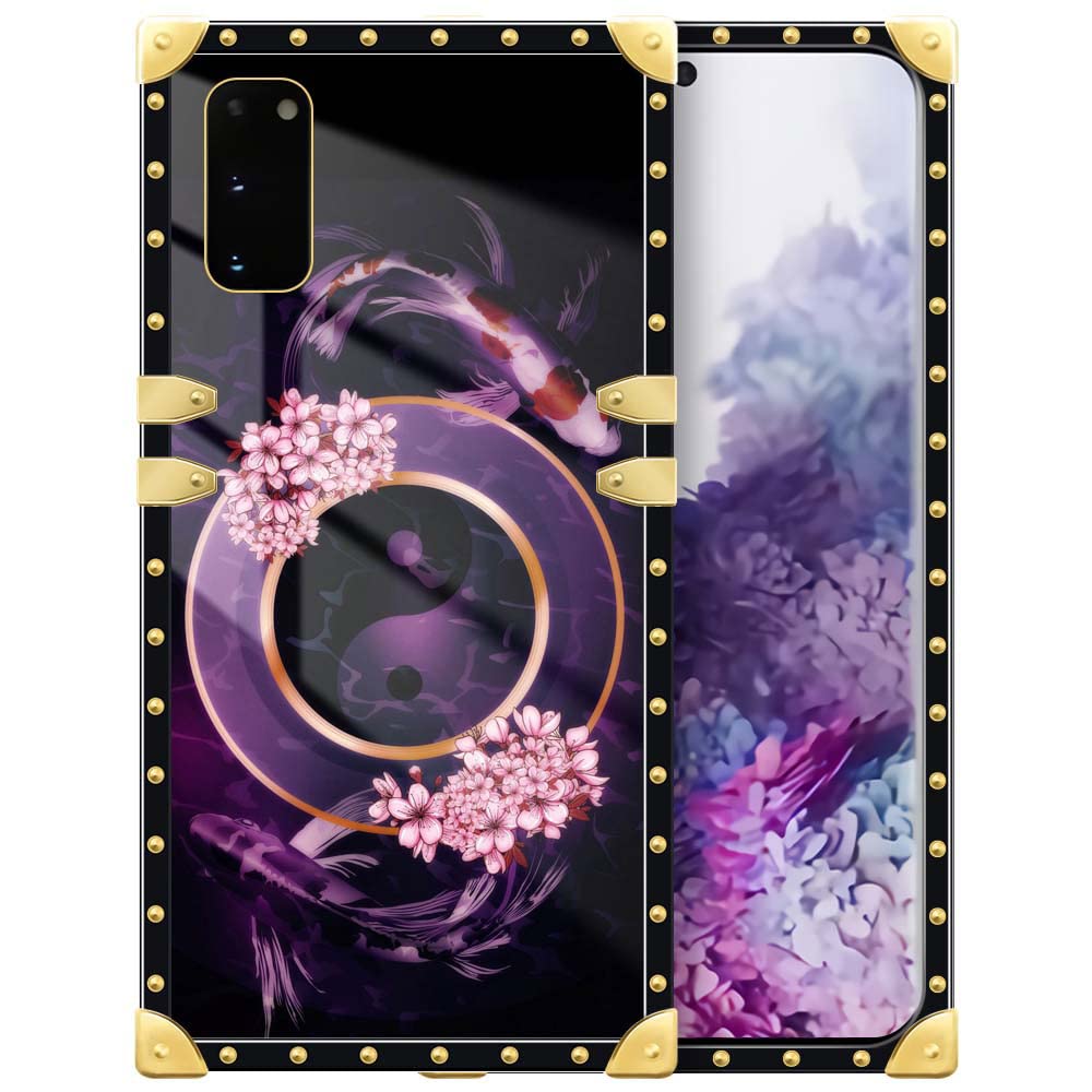 DAIZAG Case Compatible with Samsung Galaxy S20 Fan Edition Case,Carp Yin and Yang Square Soft TPU Edges Case for Samsung Galaxy S20 FE,Metal Decoration Corner S20 Fan Edition6.5-inch