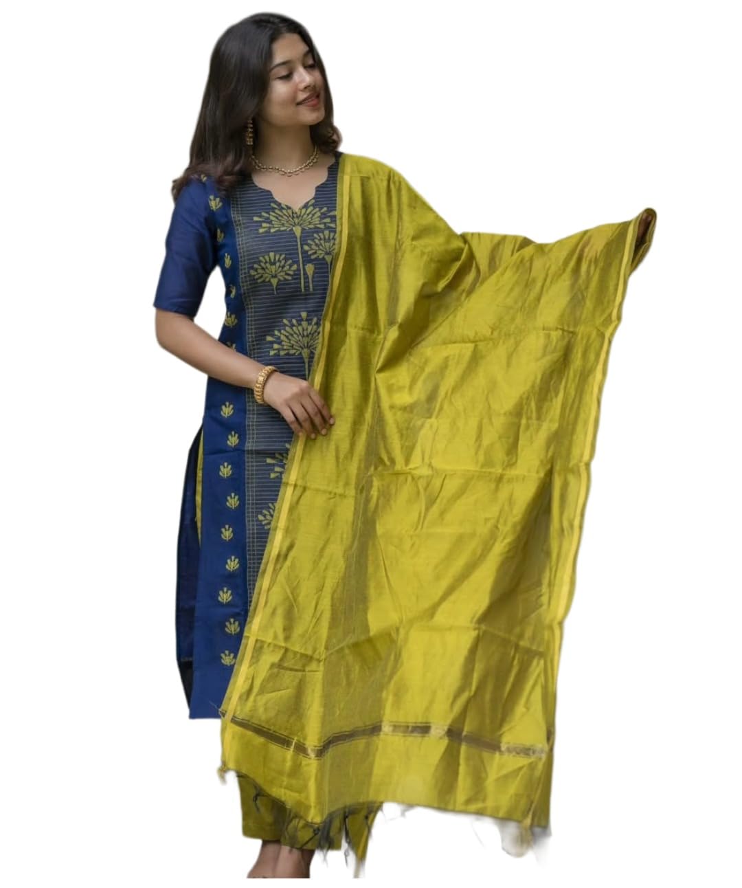 gosriki Kurta Sets for Women Viscose Blend Printed | Kurta Pant Dupatta Set | Straight Kurti Set for Women | Pan Shape Neck Elbow Sleeve Ethnic Suit | Designer Indian Kurti Outfit with Pants-picture-55