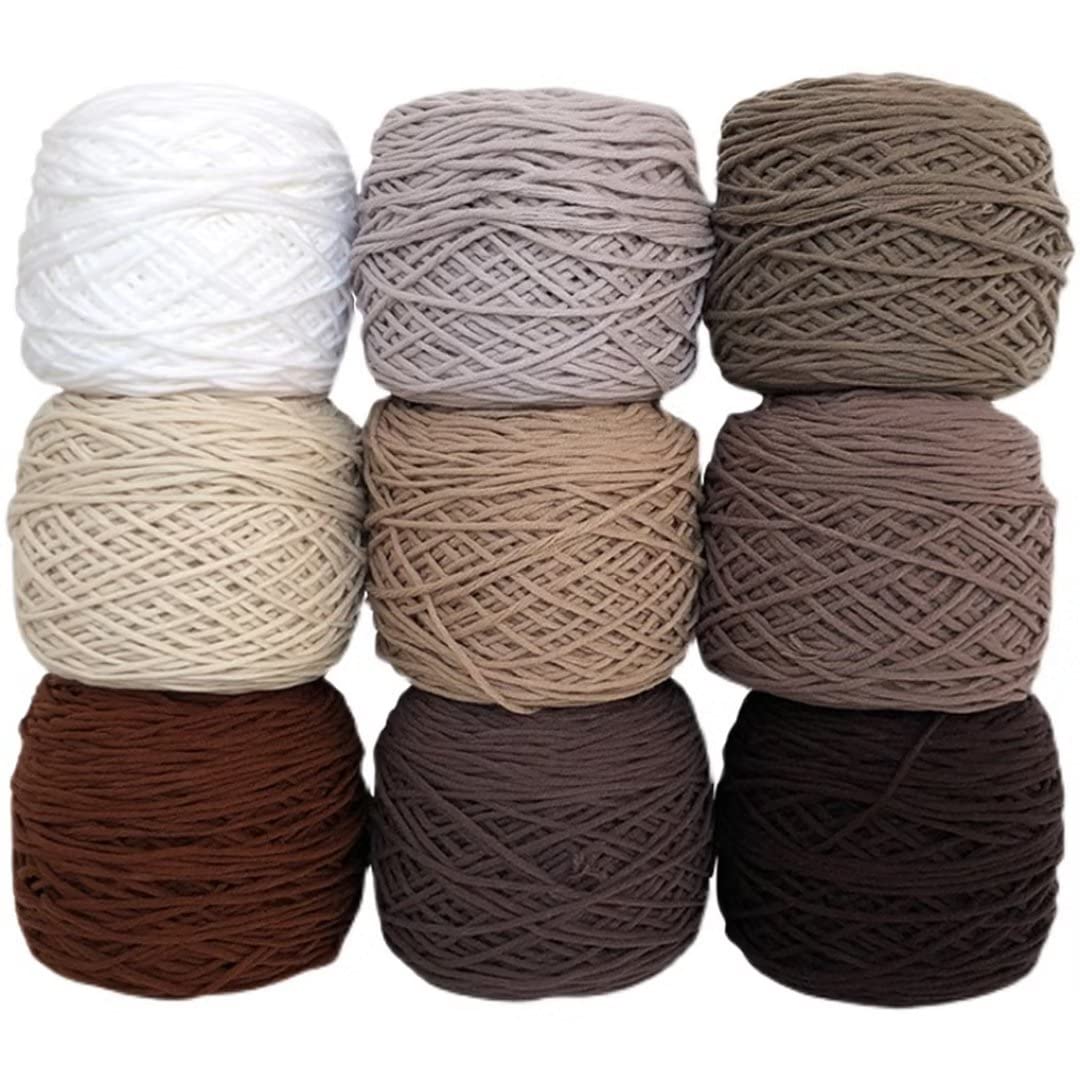 Grube puszyste włóczki, 200 g kulki włóczki dziewiarskiej, 8 nitek, grubość 4 mm, 220-260 m na kulkę(9 Rollsbrown)