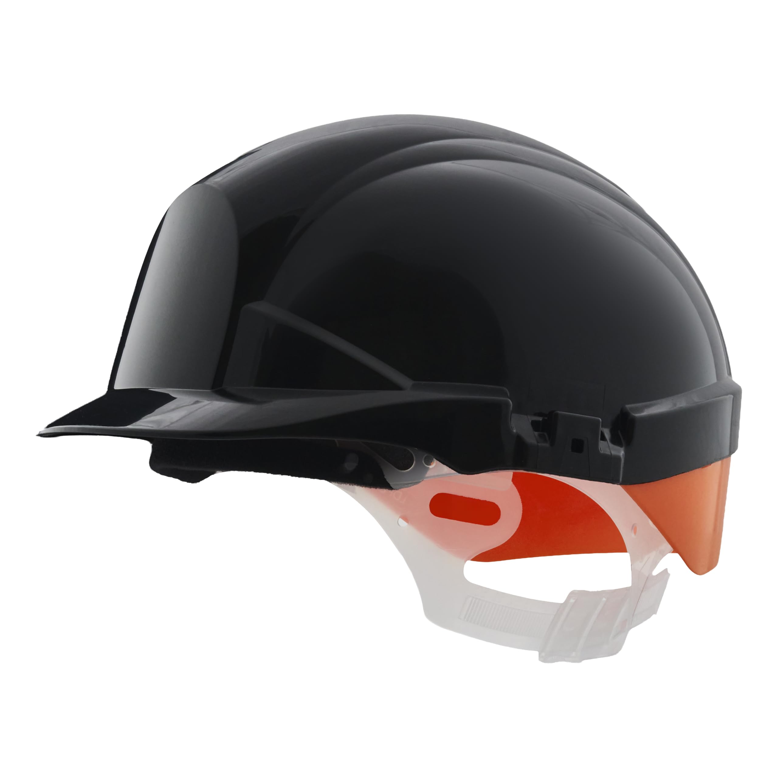 Centurion Reflex Black Hard Hat - Bright Orange Flash - Slip Ratchet - Vented