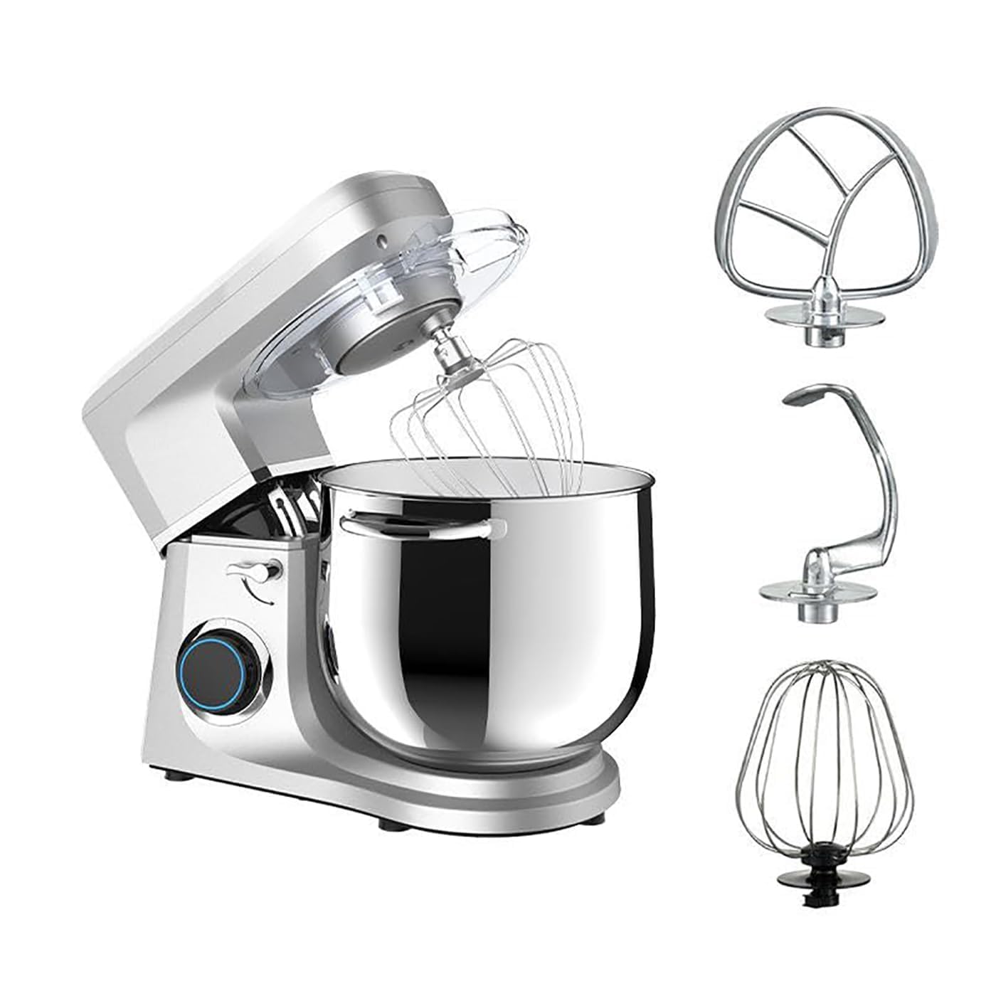 Miscelatore da 1700 W con 6 velocità, 3 attacchi e base antiscivolo, potente impasto per panettieri e appassionati di cucina