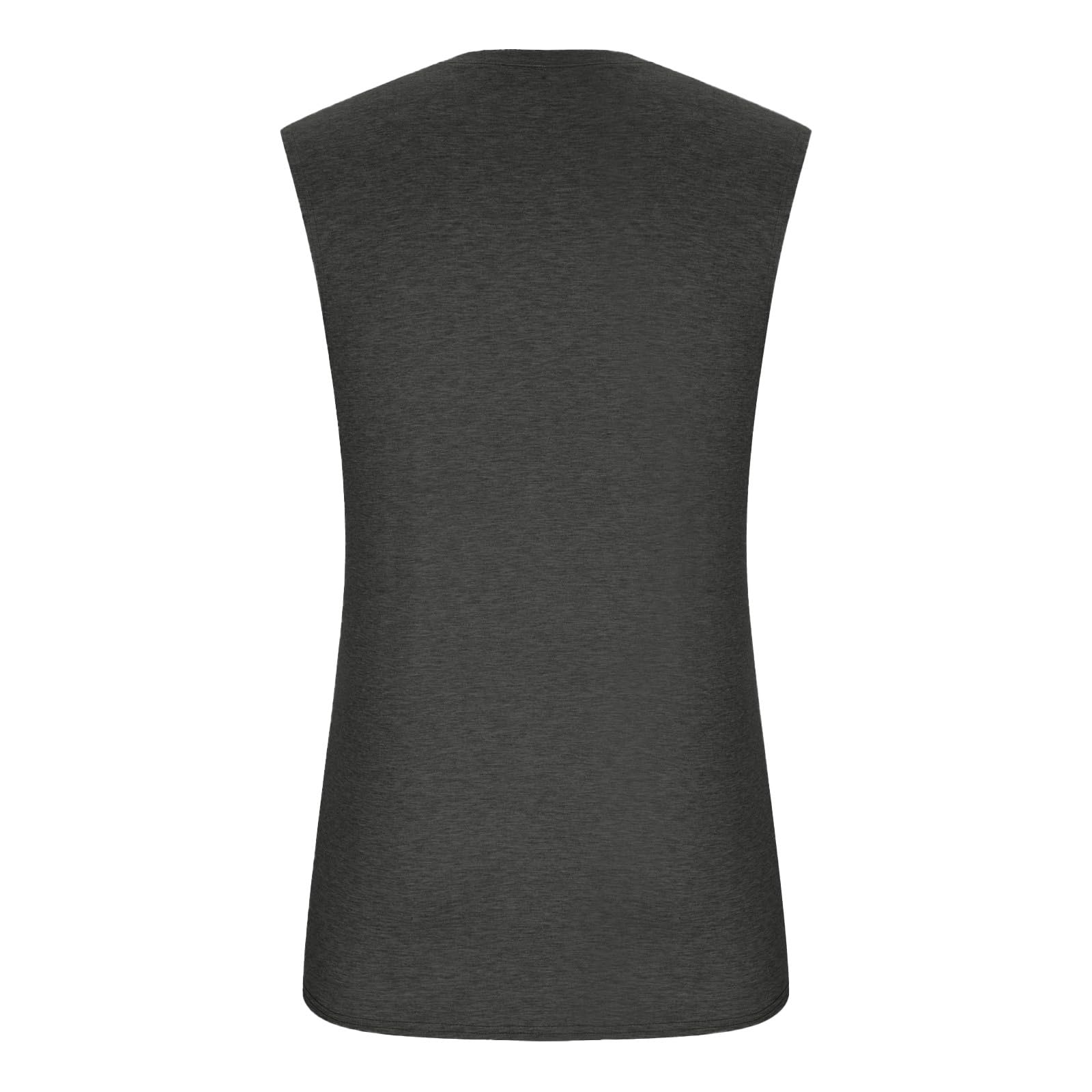 Camiseta sin mangas para hombre, cuello redondo, secado rápido, sin mangas, holgada, cómoda, para gimnasio, entrenamiento, correr, atletismo muscular