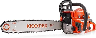 KKXXDBD 58CC Gas Chainsaw 20 Inch Bar - 3.5HP Powerful Engine, Low-Kickback Chain for Tree Trimming, Firewood Cutting