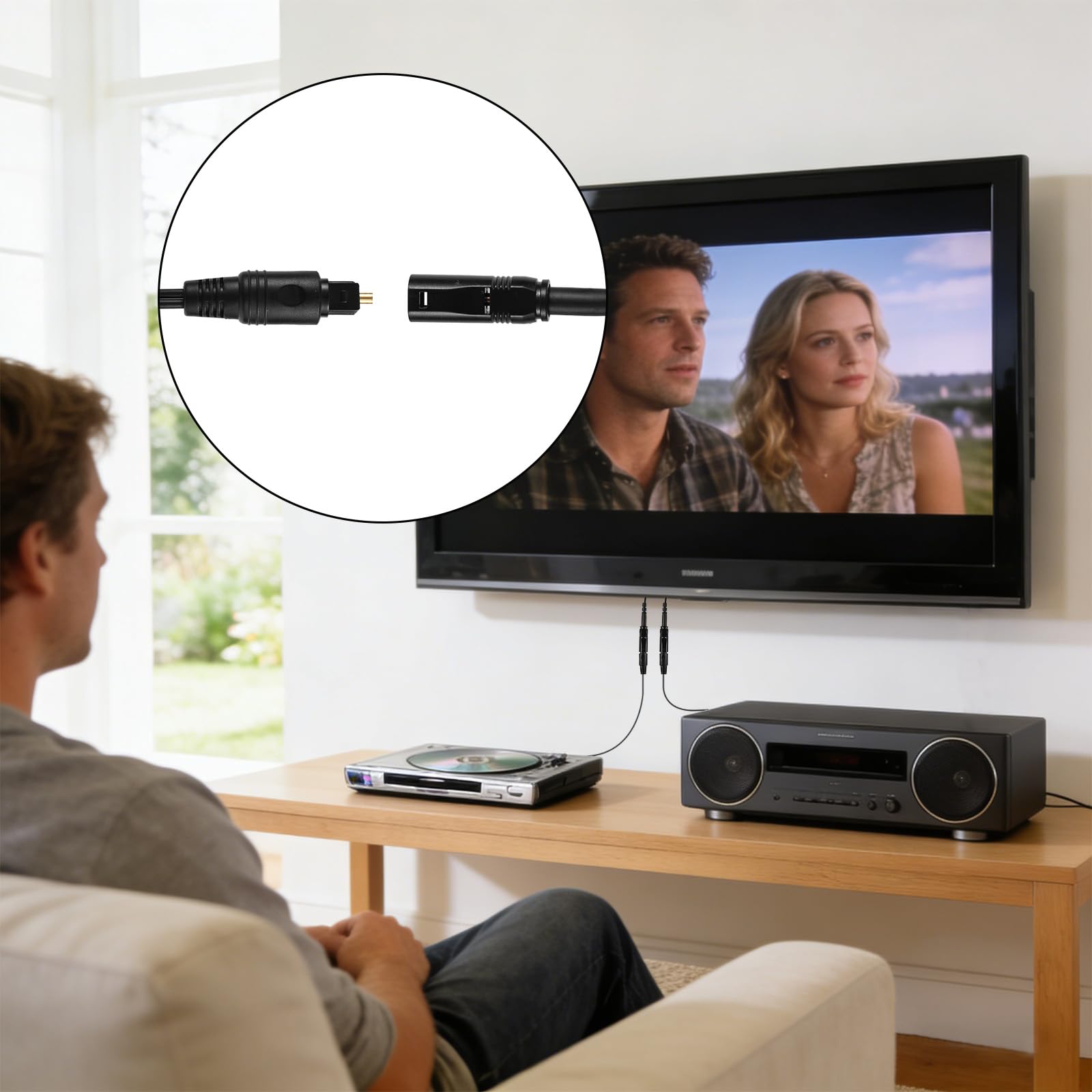 Cyfrowy Optyczny Rozdzielacz Audio, Wysokiej Jakości Trwały Cyfrowy Optyczny Rozdzielacz Audio 1 Wejście 2 Wyjścia Odpowiedni do Odtwarzaczy Dvd Konsoli Soundbarów Kina Domowego
