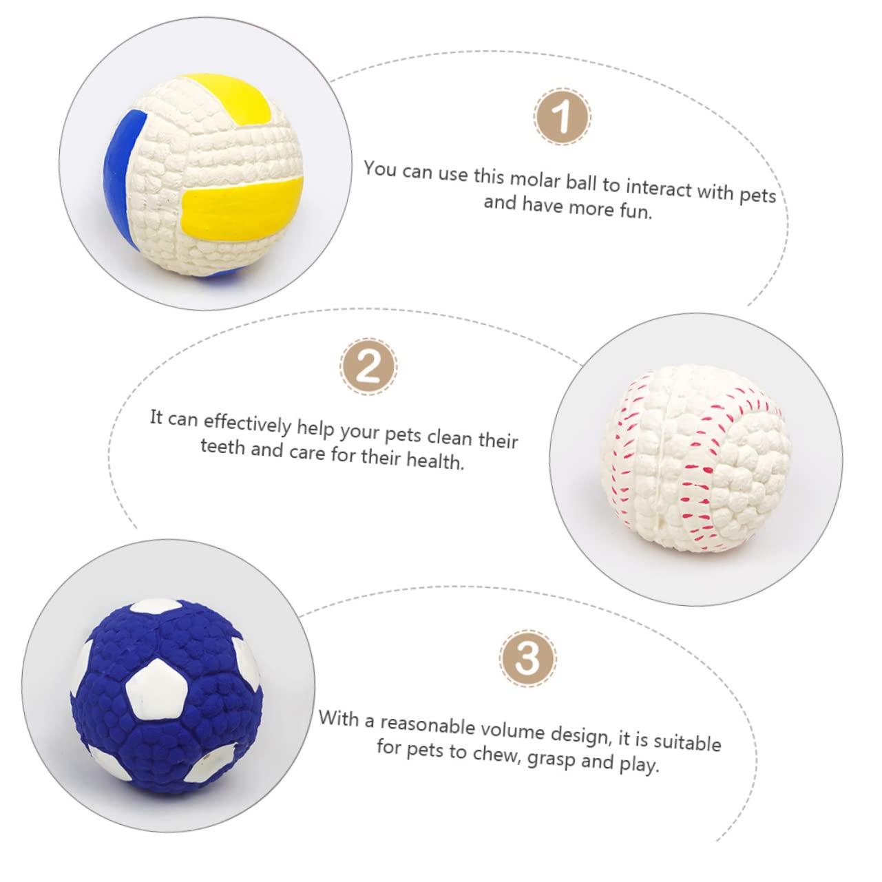 Happyyami 3piezas Juguetes De Molar De Caucho para Resistentes y Divertidos para Entrenamiento y De