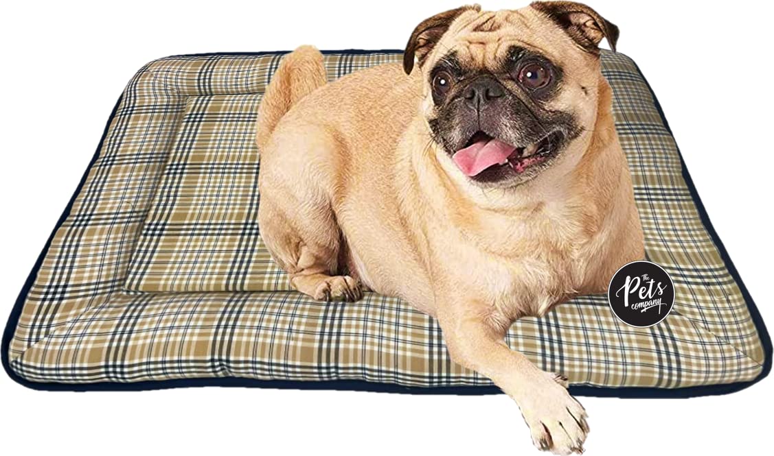 The Pets Company Reversible Soft Dog Bed | Made of Pure Cotton Fits Dog Crate | Dog Pet Bed | Light Brown Checks, Medium 71 x 53 cms (B0BNLJ2XCV) Amazon Price History, Amazon Price Tracker
