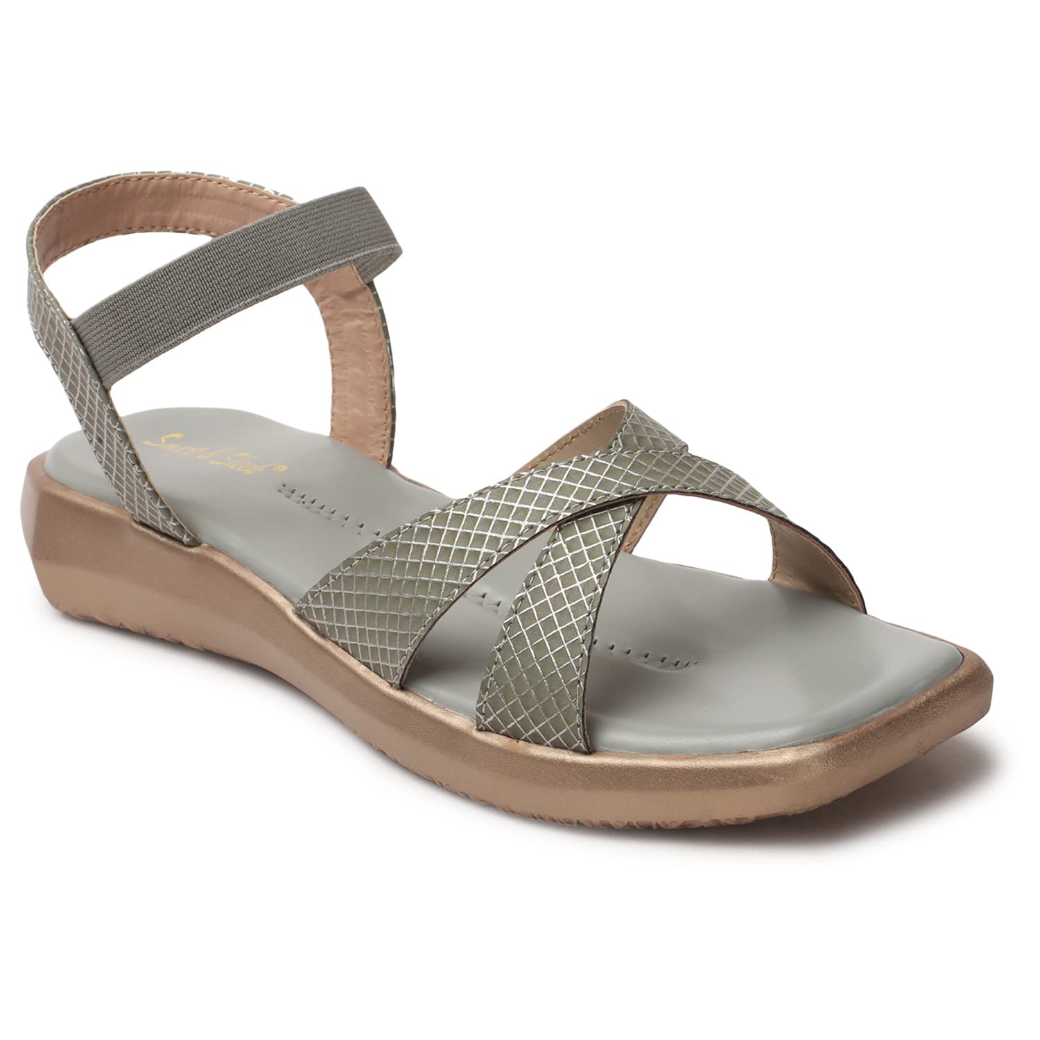 Smart & Sleek Casual Wedge Sandals For Womens & Girls (Grey, numeric_3) (B0CF5CN5G4) Amazon Price History, Amazon Price Tracker