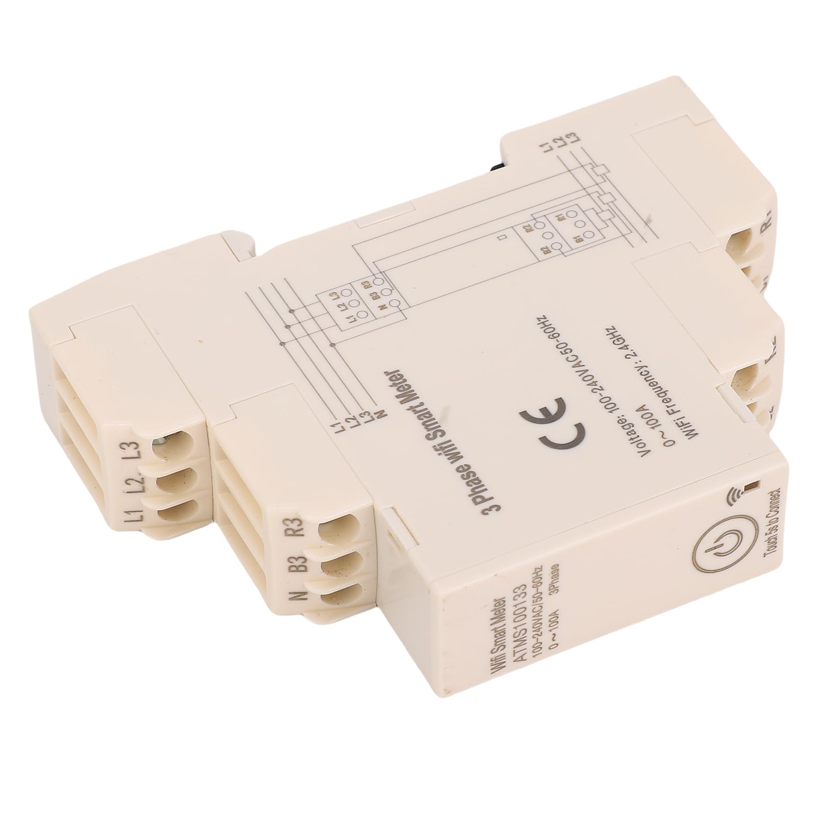Sxhlseller Inteligentny Licznik Energii Elektrycznej WiFi 0-100A z 3 Czujnikami Prądu Fazowego dla łatwego Monitorowania
