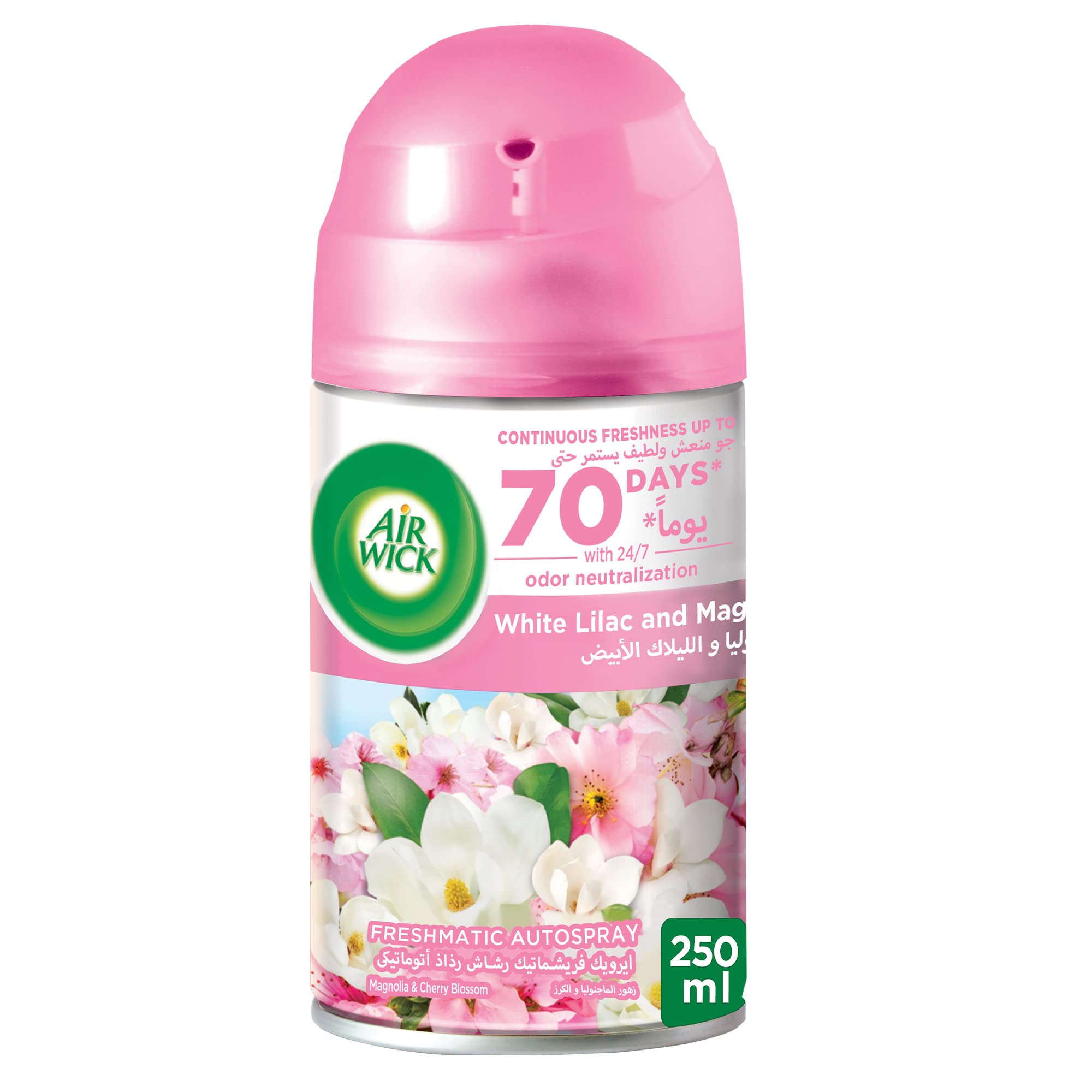 Air WickFreshmatic Autospray Kit, Magnolia and Cherry Blossom, Eliminates Bad Odour like Cat Litter Smell, 250 ml