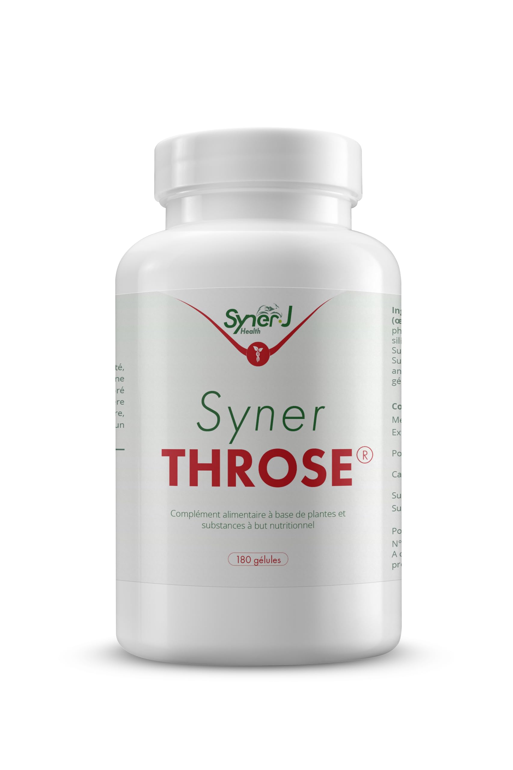 SynerTHROSE | Complexe Glucosamine, Chondroïtine, MSM, Vitamine C | Formulation Naturelle | 180 Gélules | 3 Mois | SynerJ Health