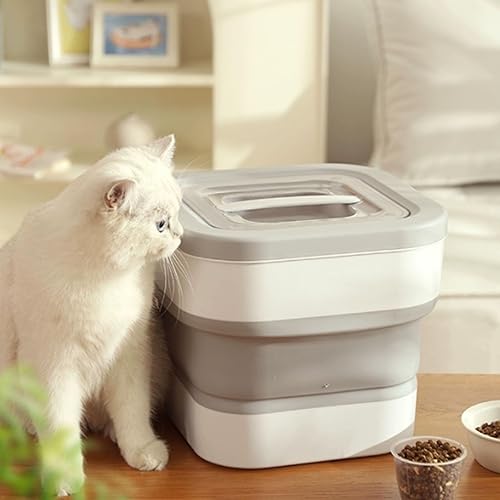 Miniatura 7 de Ninodemu Contenedor plegable de almacenamiento de alimentos para perros, contenedor hermético de almacenamiento de alimentos para mascotas de 15
