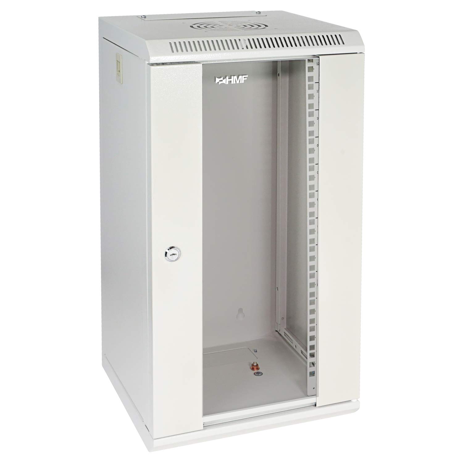 HMF 63312-07 Armario para Servidor 10 Pulgadas 10", 12U, Armario de Red, 10", 31,2 x 30 x 61,6 cm, Completamente Montado, Gris Claro