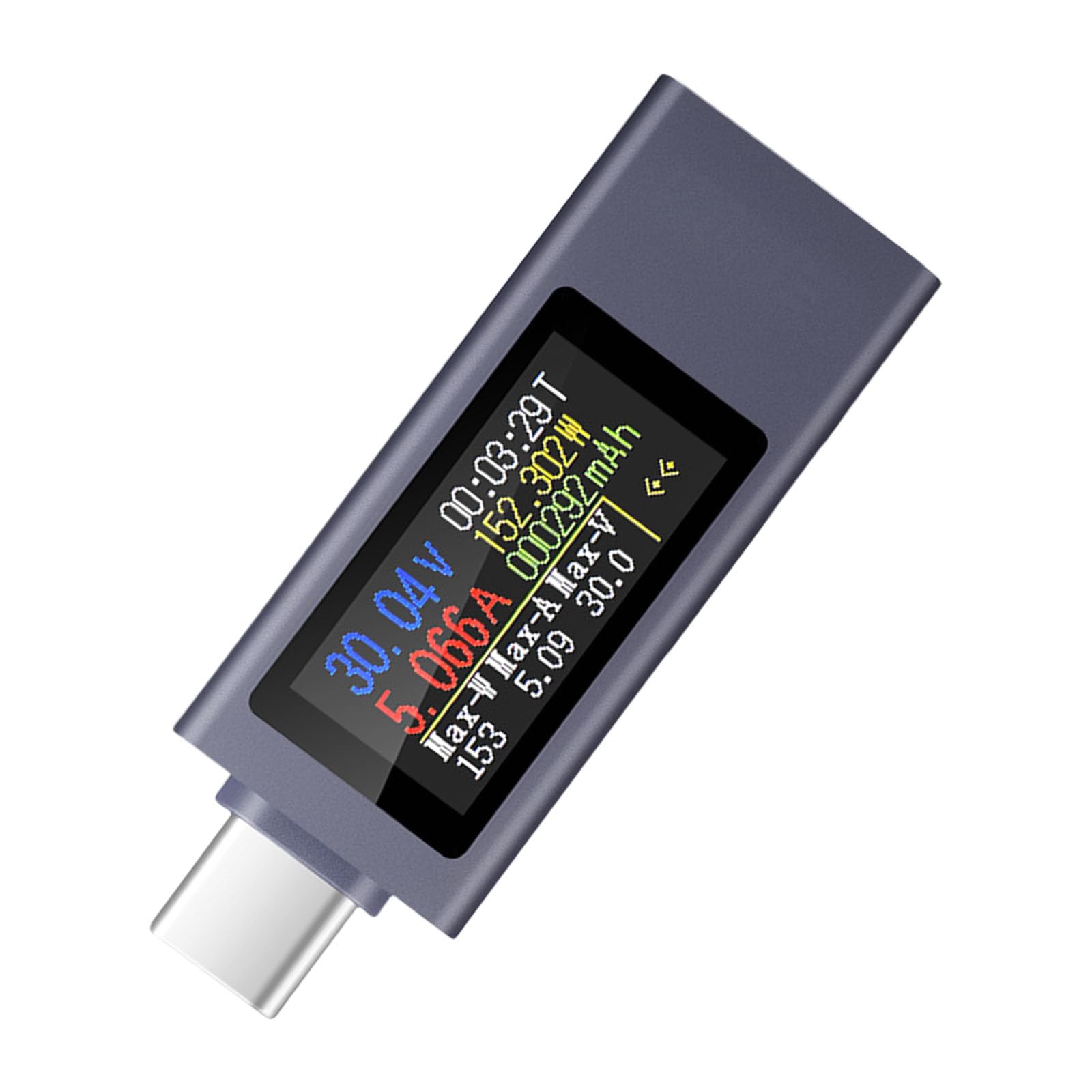 Kalttoy Compactly USB C Charging Analyzers Real Time Current Voltages Detection Travel Friendly Voltages Tester for Electronic Device Portable Meter for Smartphones