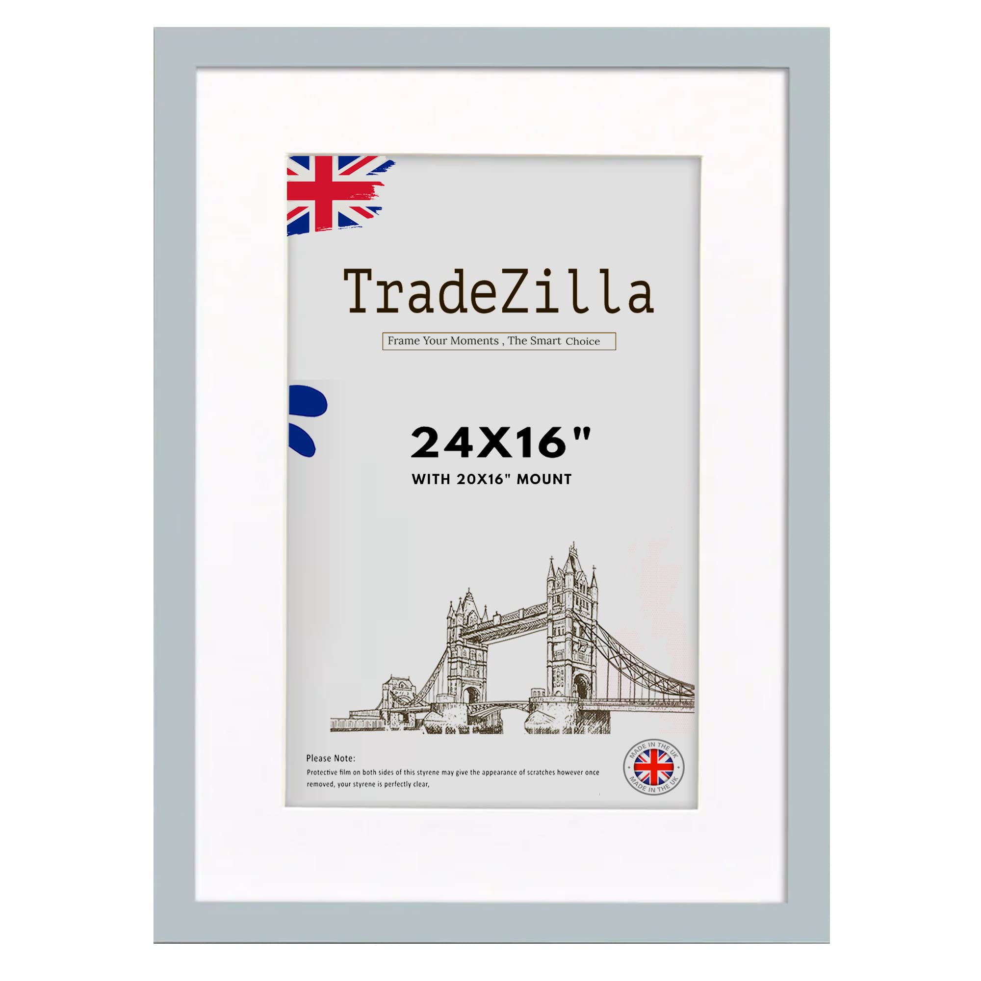 TradeZilla Elegant Light Grey 24 x 16 “ Poster frames perfect for Wall Hanging 20 x 16” Display Your Artwork, Photos, or Prints in Style and Elevate Your Home or Office decor.(Light Grey) — image 1