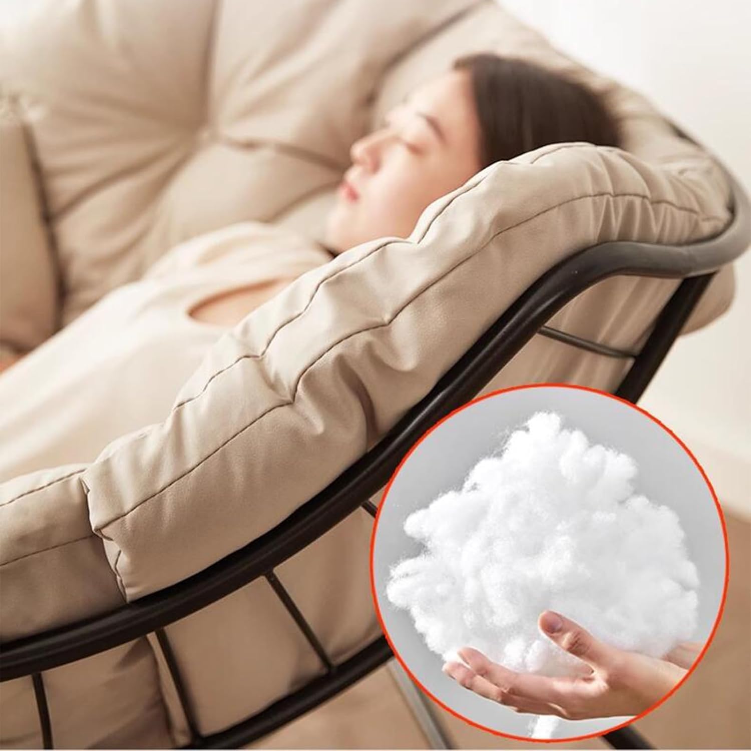Moderna Mecedora con Respaldo Alto, tapicería, Silla de Deslizamiento para Sala de Estar/Dormitorio/Patio Trasero/balcón,2