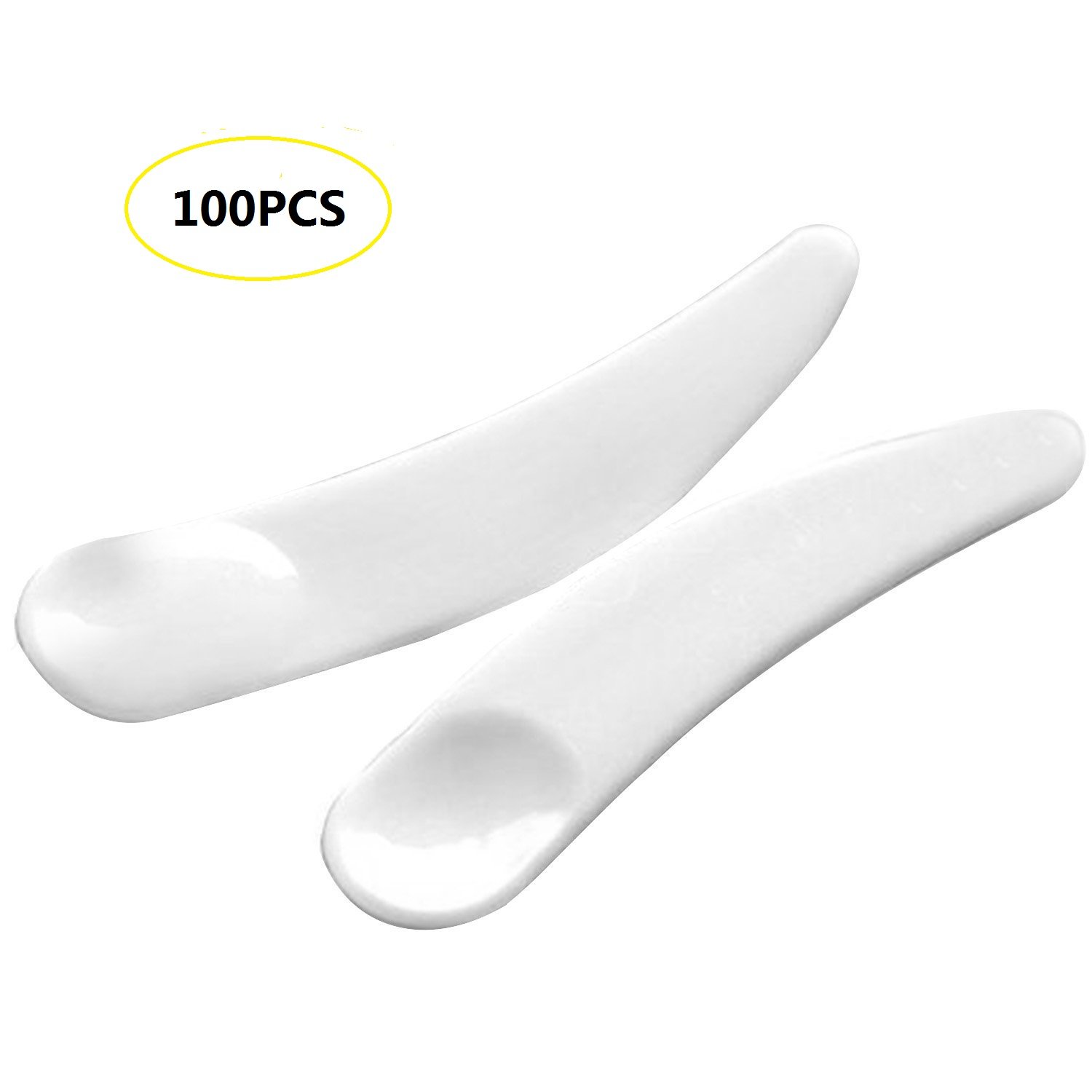 mciskin 100PCS Mini cucchiaio di plastica spatola cosmetica monouso curvo spatola cosmetica di trucco della paletta di trucco