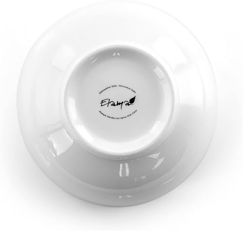 Miniatura 7 de Elama Juego de vajilla de porcelana blanca, 18 piezas, Luna