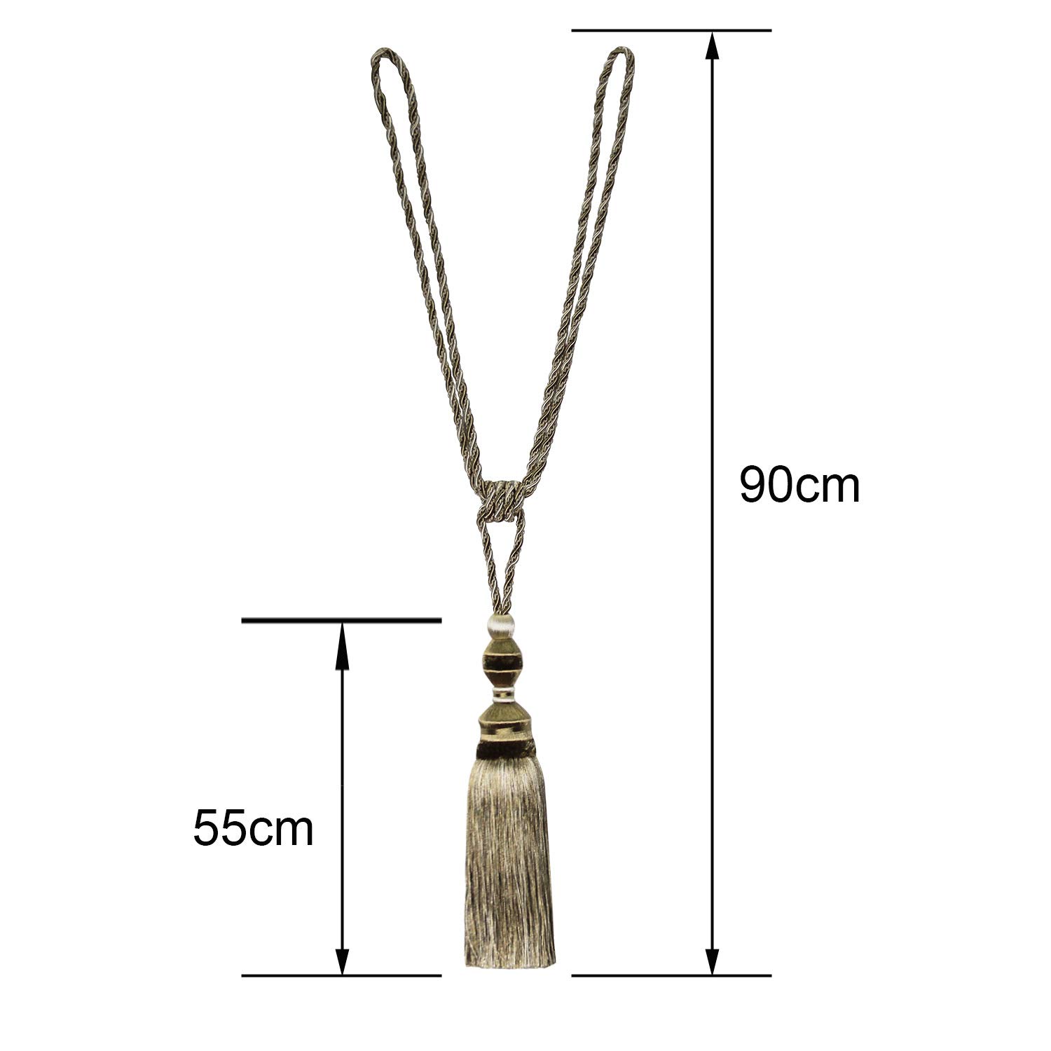 Lot de 2 embrasses de Rideaux à Pompons, embrasses de Rideaux élégantes pour décoration - Beige