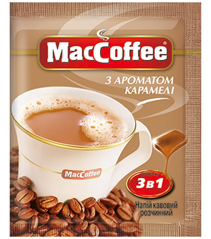 Maccoffee 3 in 1 Caramel Instant Coffee Single Packets 20 pcs