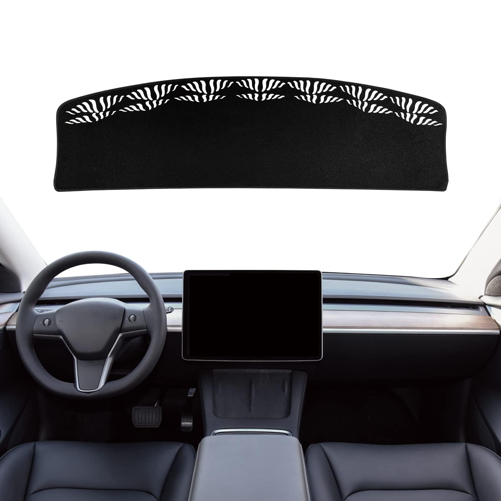 Fly5DDash Cover Mat, Center Console Cover Sunshield Protector Pad for Tesla Model 3/Y Dashboard Decorative Interior