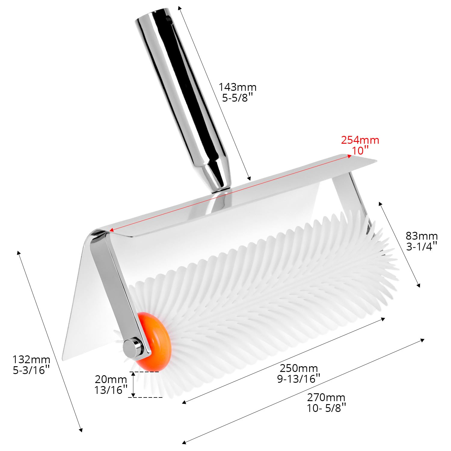 QWORK® Ensemble de revêtement de sol: raclette sur pied en acier inoxydable de 56 cm, rouleau d'aération de 25 cm & 2 chaussures à clous – pour résine époxy, mortier de nivellement & scellement de sol
