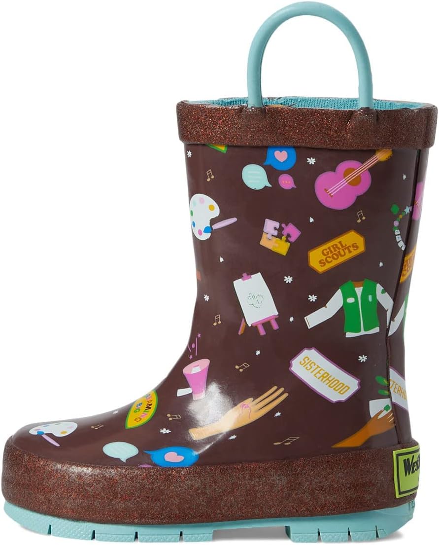 Western Chief Girl's Brownie Squad Rain Boot (Toddler/Little Kid/Big Kid) Brown 12 Little Kid M